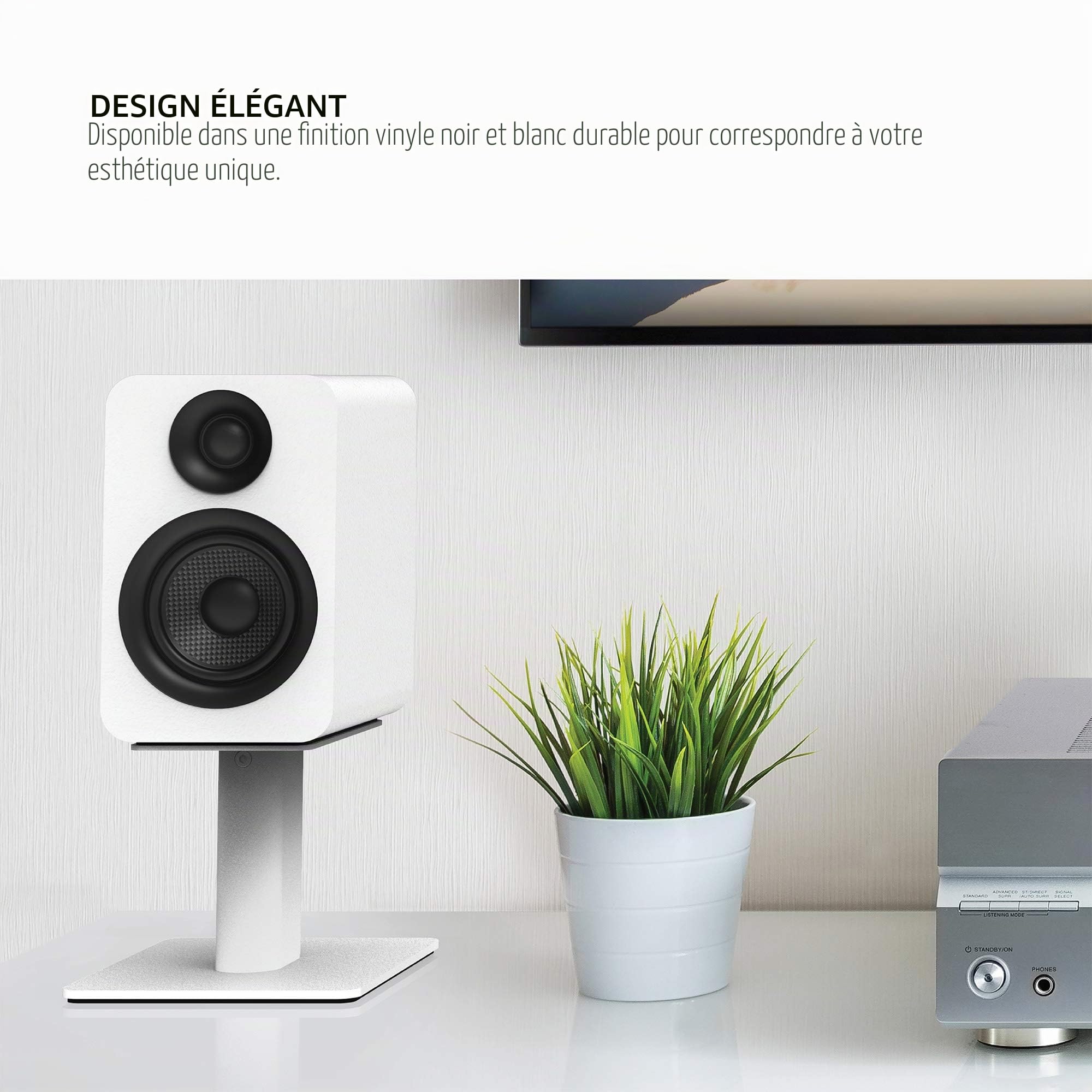 Kanto YU Haut-parleurs passifs d'étagère de 10,2 cm avec tweeter dôme en soie de 2,5 cm | Amplificateur externe requis | Paire | Blanc mat