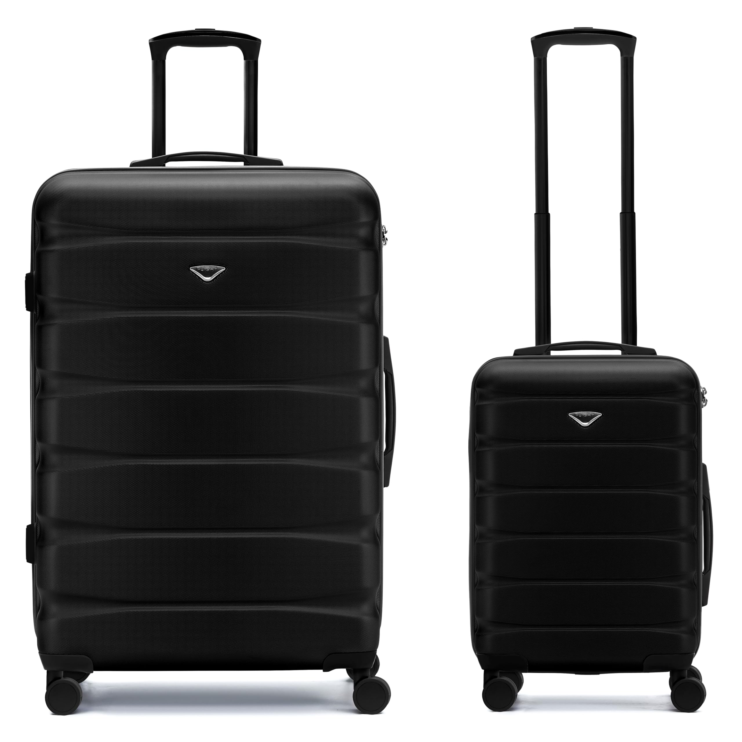 Flight Knight Luggage Sets - Carry-On & Large 31" Checked Hardside Suitcase TSA Lock Silent Double Spinner Wheels - 22x14x9 Maximum Carry On Bag Size For American & United Approved Airlines