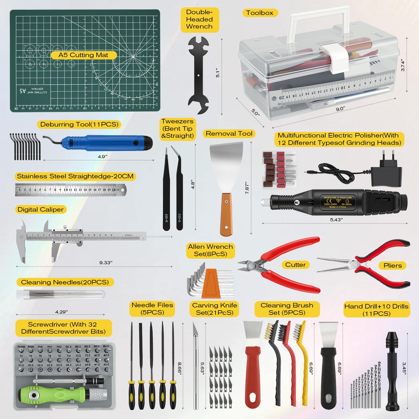 135 Pezzi Kit Utensili per Stampante 3D – Set Professionale di Pulizia e Finitura con Aghi per Pulizia Ugello, Sgorbiatore e Accessori per Tutte le Stampanti 3D