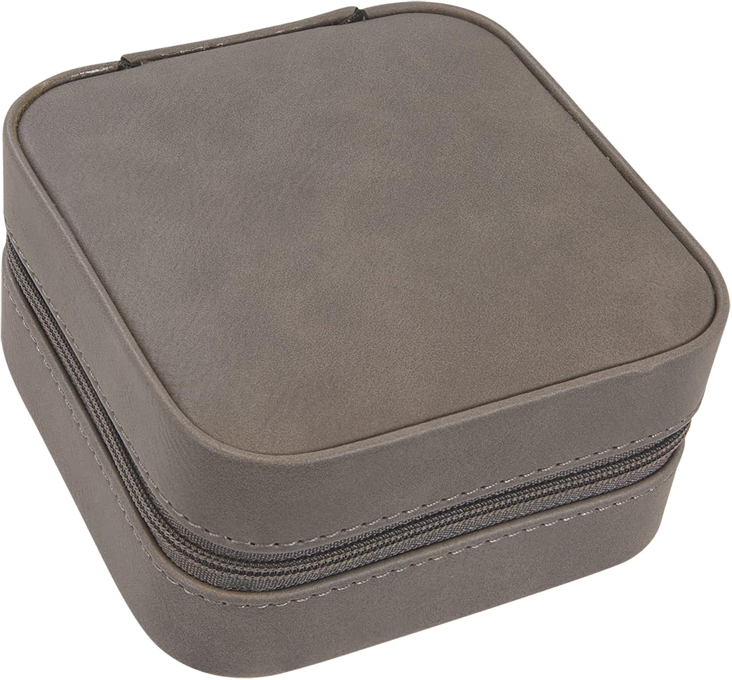 Personalized Birth Flower Jewelry Box Travel Case (Grey, June - Honeysuckle)