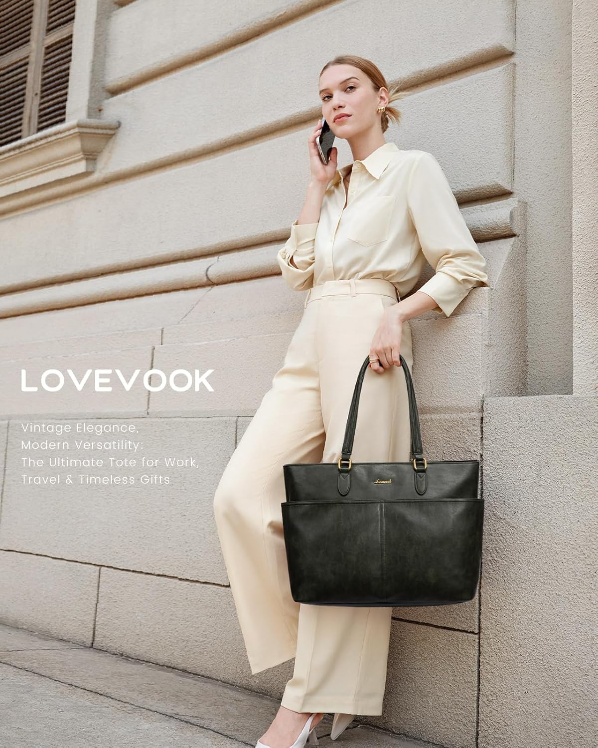 LOVEVOOK Laptop Tote Bag for Women, 15.6 inch Laptop Work Bags for Teacher/Nurse Large Computer Bag for Office - Image 2