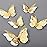 Outus 120 Pieces Gold and White 3D Layered Butterfly Wall Decor Removable Butterfly Stickers Hollow Mural Decals for Birthday Cake Decorations Crafts Bouquet Flower Arrangements