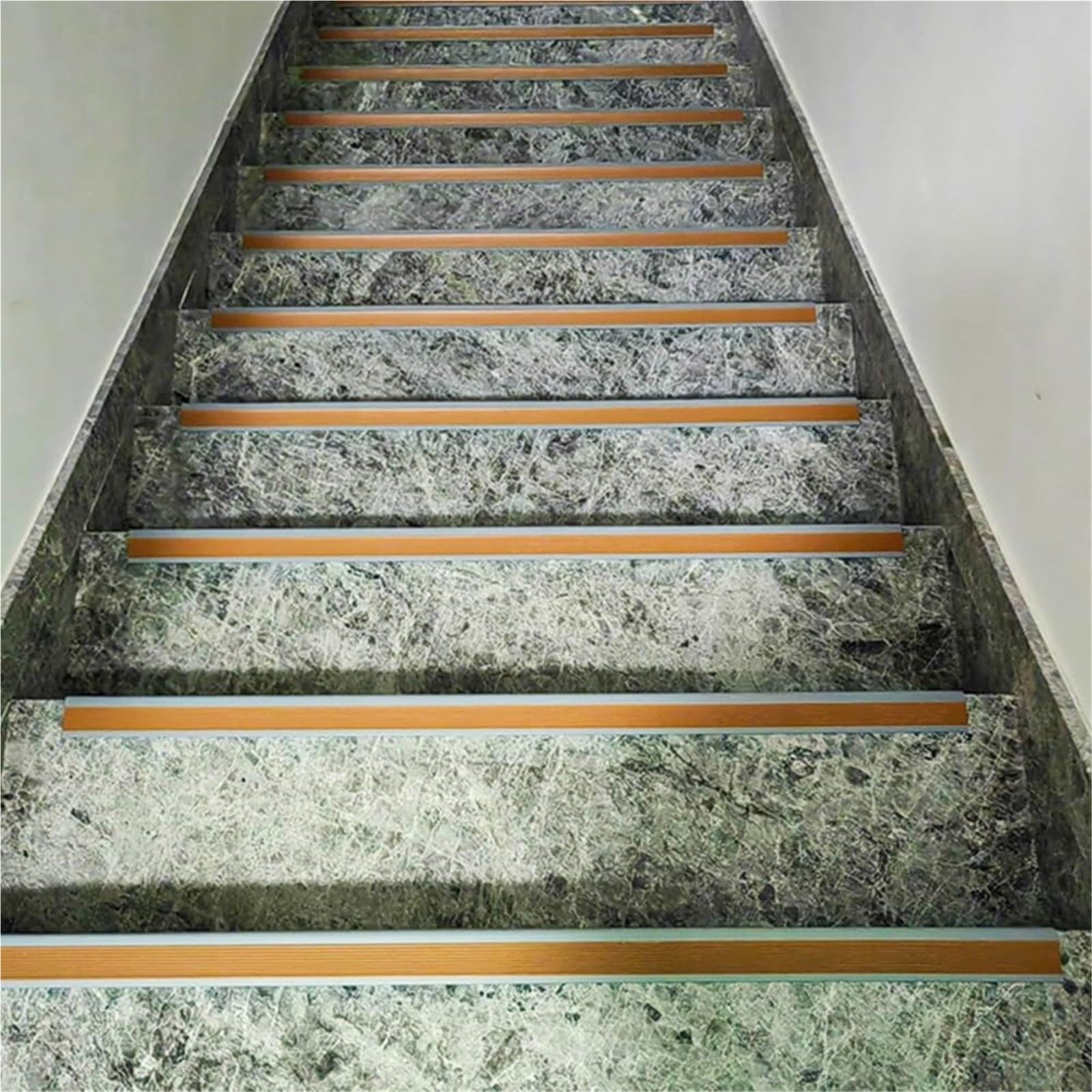 Rivestimento quadrante in PVC, striscia for bordi angolari, strisce for scale antiscivolo da 10 metri, gradini autoadesivi(Gray,10meters/393in)