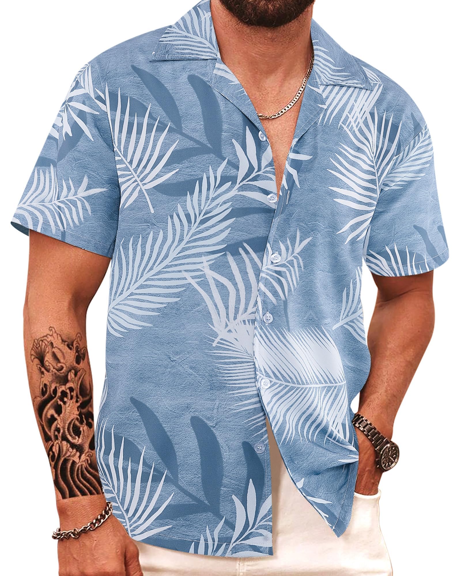 APTRO Herren Hawaiihemd Kurzarm Freizeit Urlaub Reise Shirt Sommer