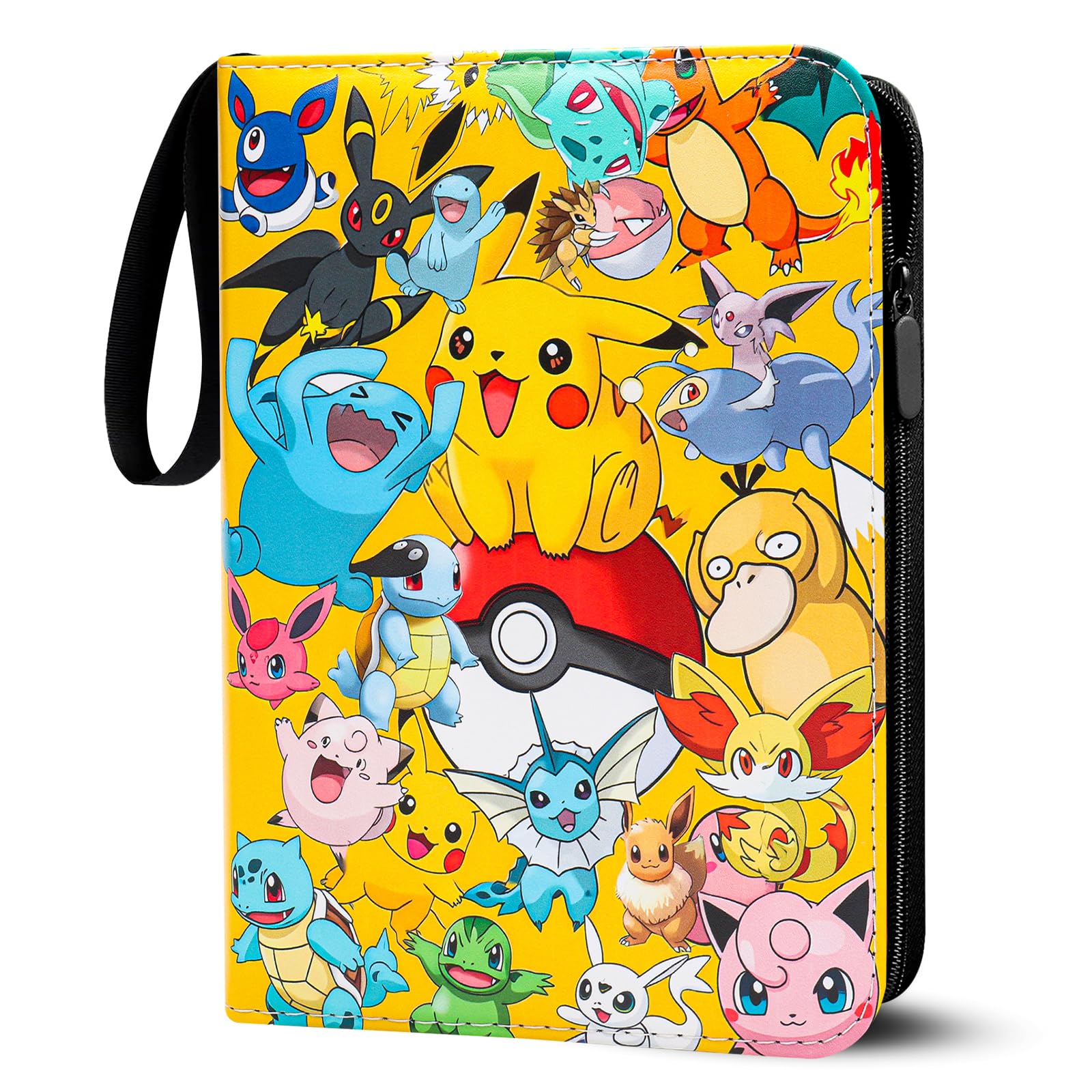 Sammelalbum für Pokemon Karten, 50 Seiten 400 Karten Kapazität Sammelkarten Album Sammelmappe Karten Ordner Heft, Tragbar Wasserdicht PU-Material Sammelkartenalben, Geschenk für Kinder