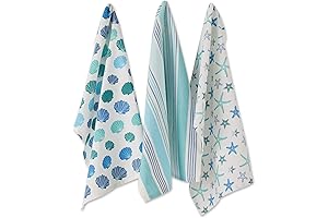 DII Fouta Beach House Vibes Kitchen Linens Beachcomber 3 Pc Dishtowel Set
