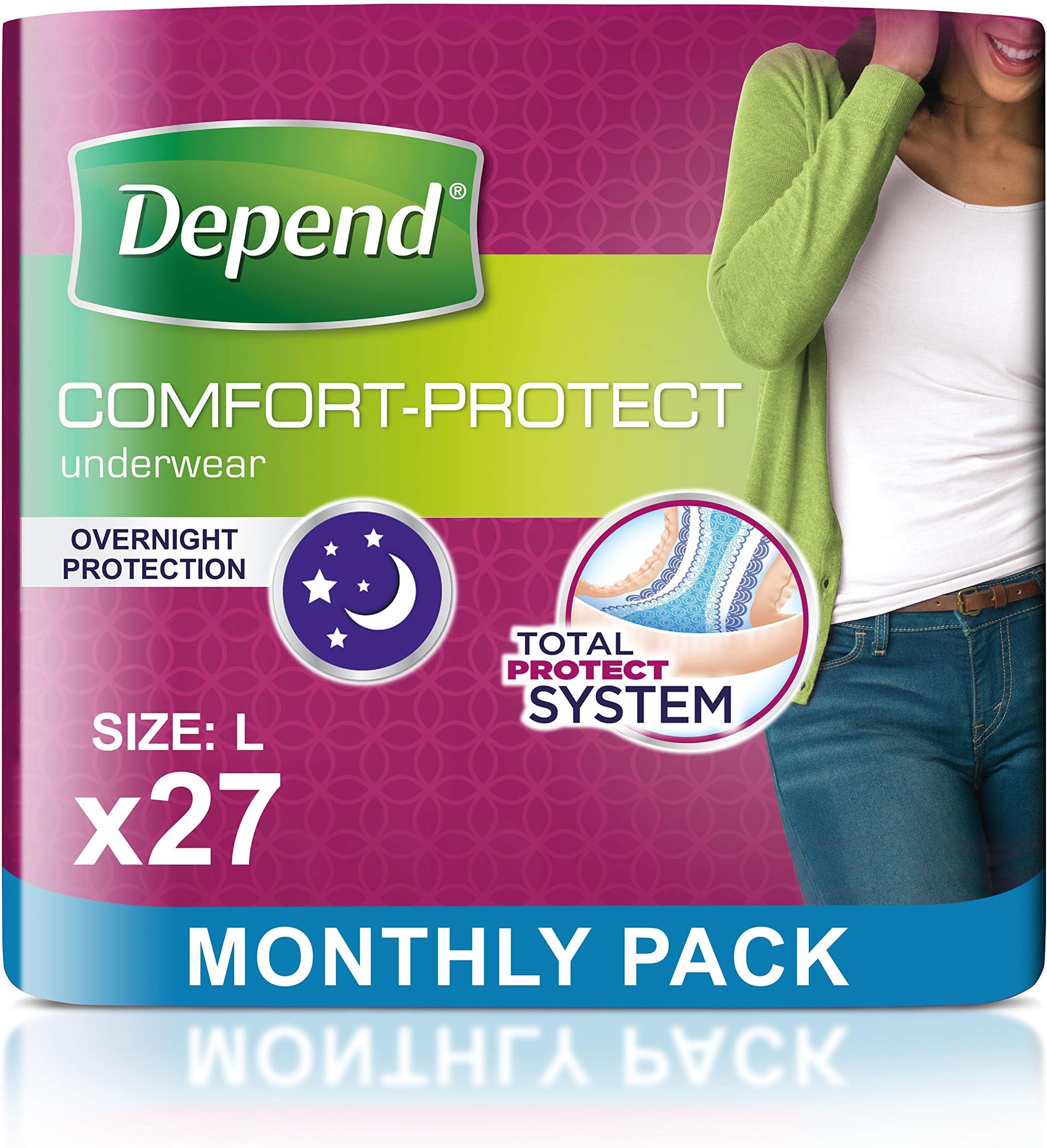 Comfort Protect Incontinence Pants for Women, Large - 9 Count ( Pack of 3)
