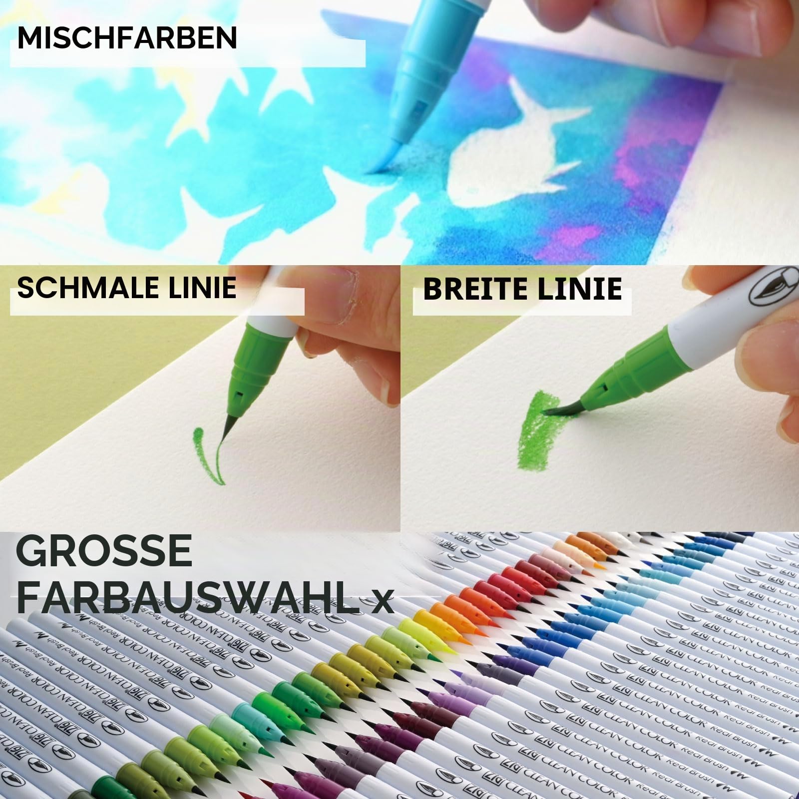 Kuretake Zig Clean Color Real Brush (36 Colors)