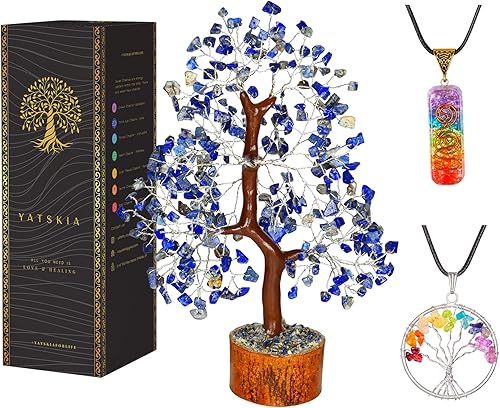 Cristal de lapislázuli, árbol de cristal, decoración de Feng Shui, árbol de la vida, accesorios de meditación, regalos espirituales para mujeres,