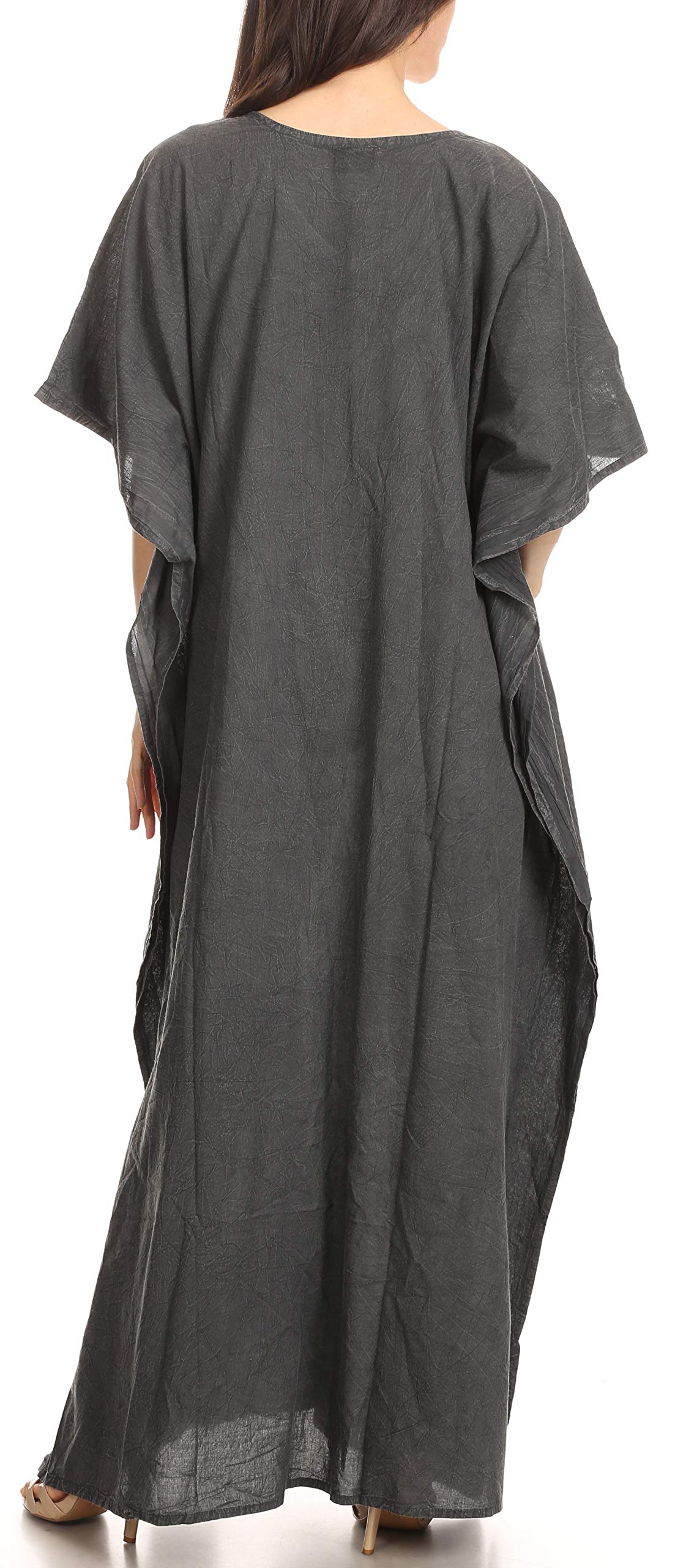 Sakkas Favi Womens Décontracté Maxi Robe Longue Caftan Cover Up Loungewear en Coton