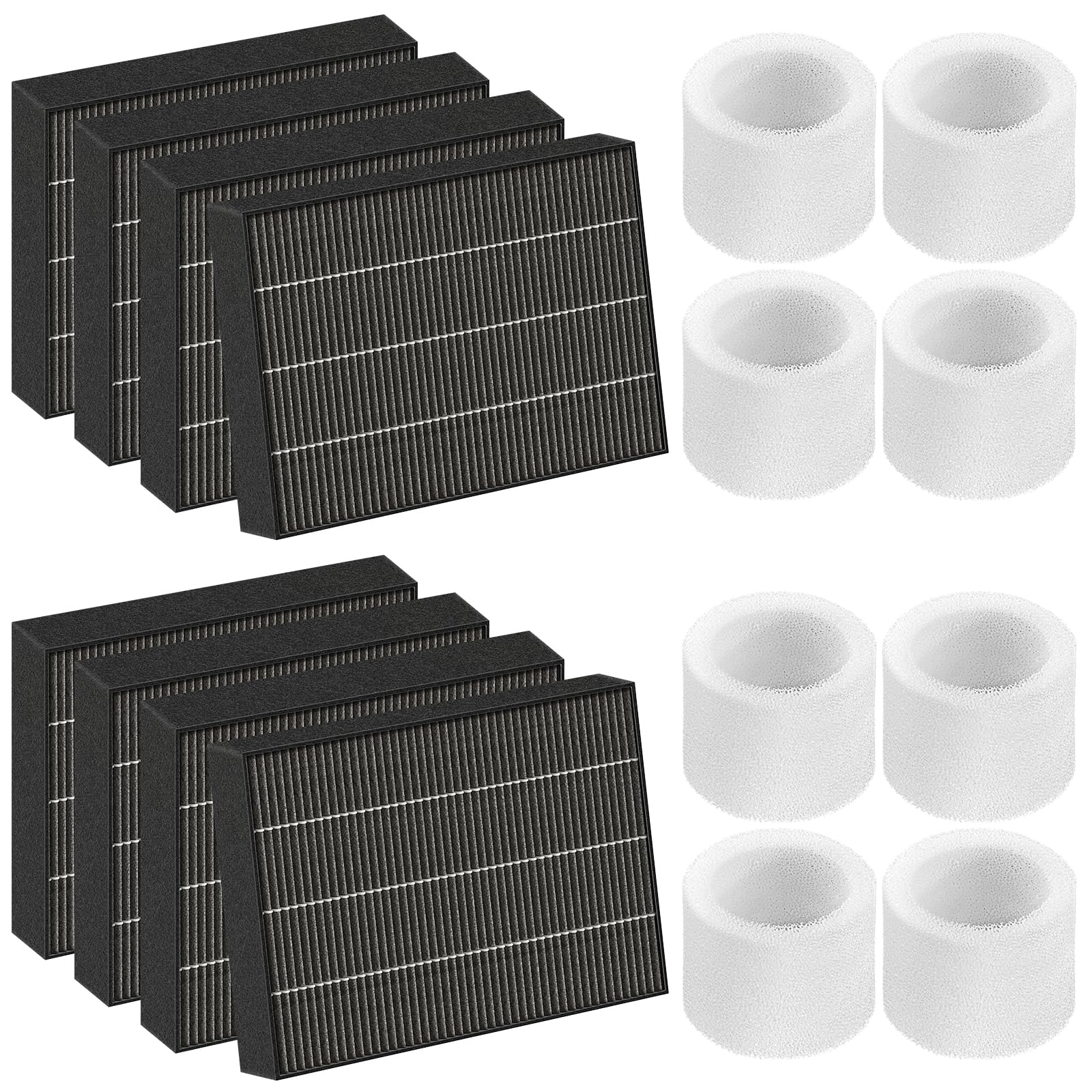 6000S Humidifier Filter Replacement for LEVOIT, 8 Gray Wick + 8 Sponge