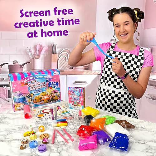 Miniatura 2 de Original Stationery Kit de postre de arcilla seca al aire para edades de 7 a 10 colores, más de 30 piezas, dulces y postres, juego de bricolaje,