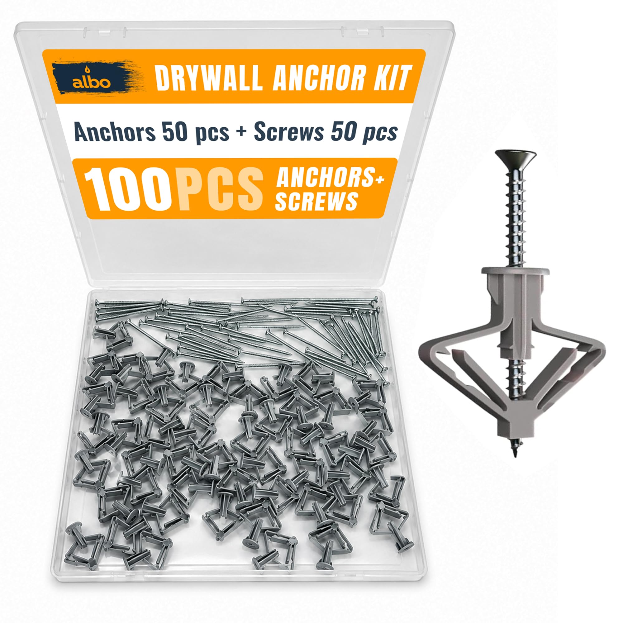 Drywall Anchors & Screws - 100 Pack -1