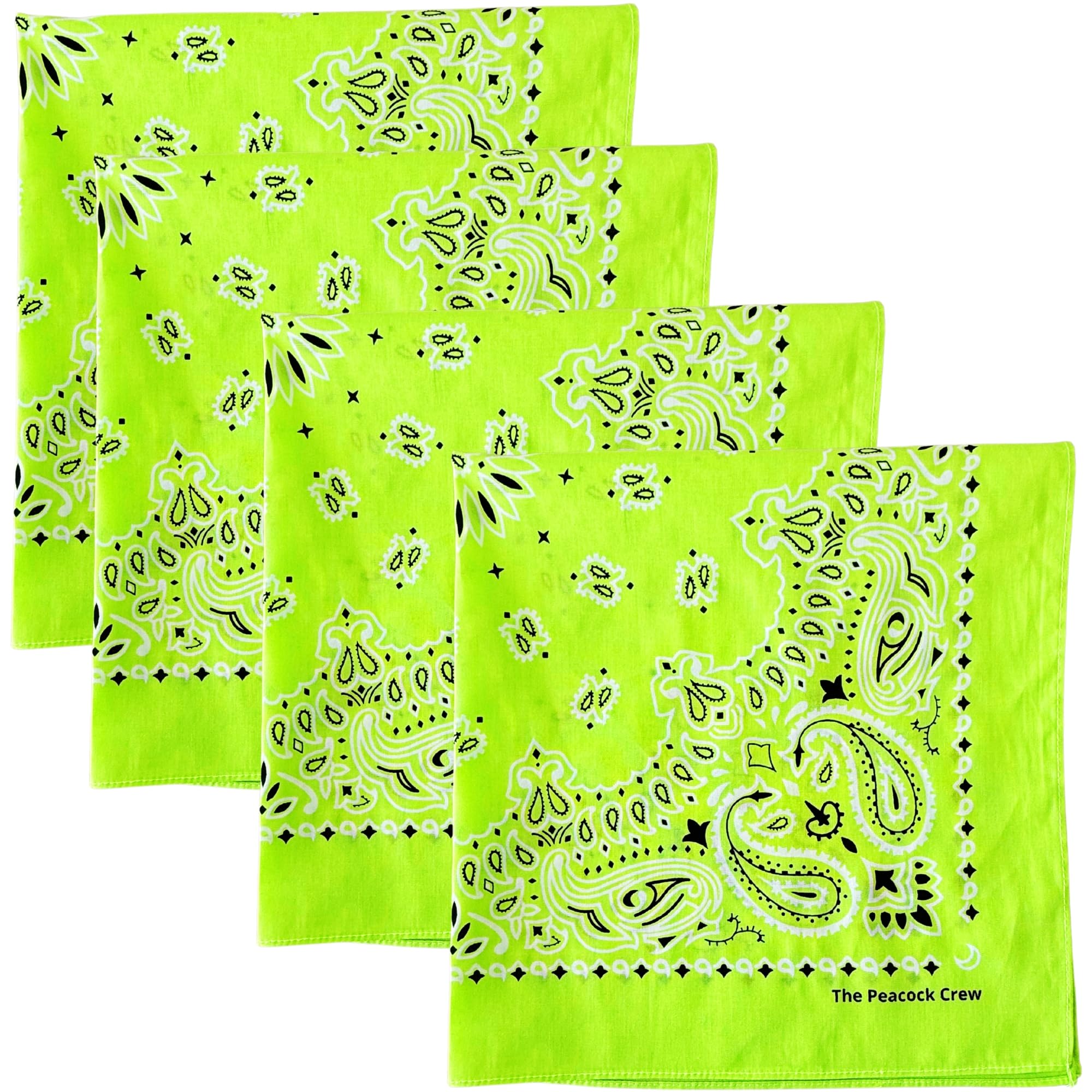 The Peacock Crew Premium Soft Cotton Bandanas Pack for Men and Women Paisley 22 x 22 inches