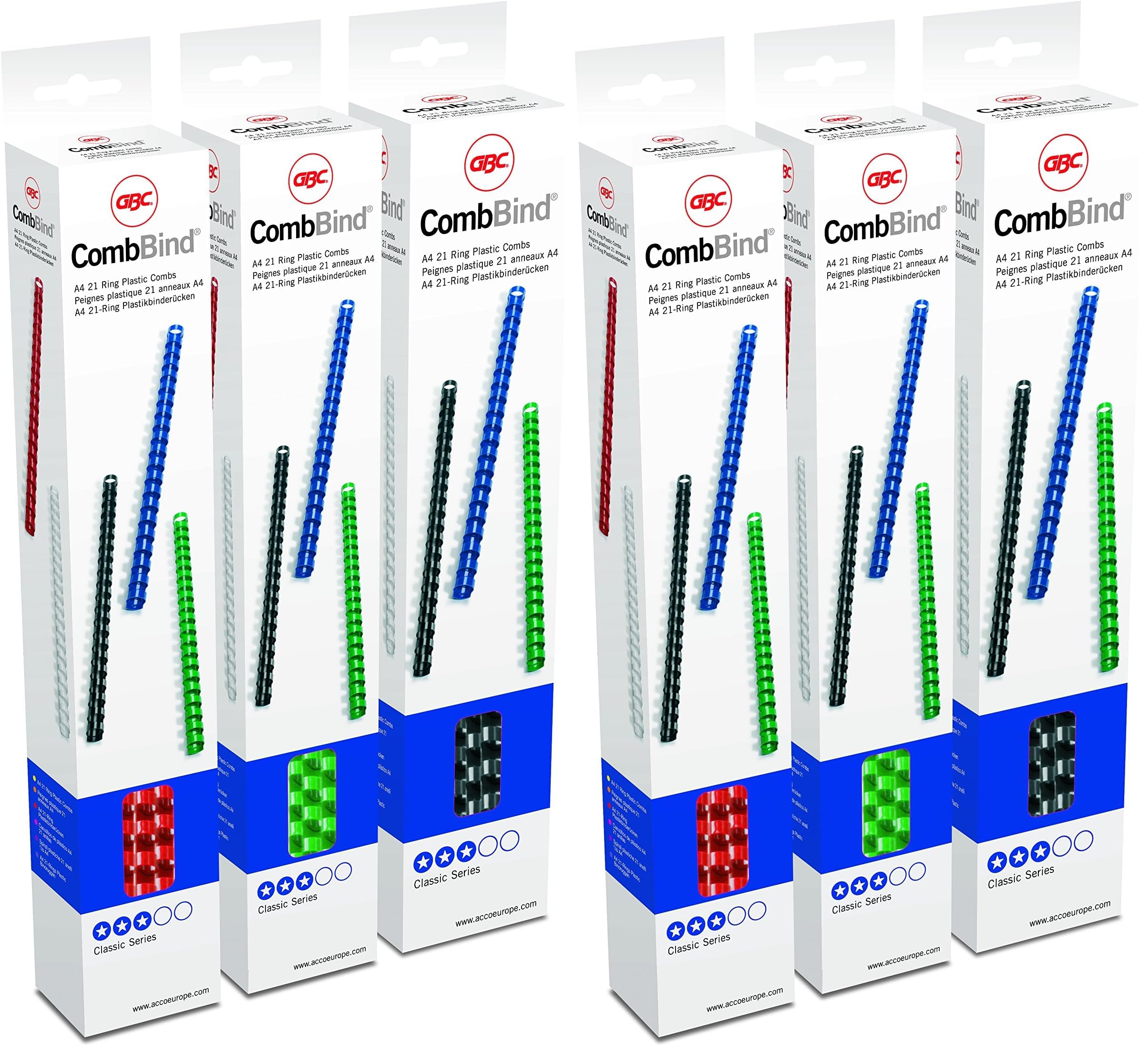 GBC Dorsi plastici 21A 8mm 25pz - Bianco - 4020636 (Confezione da 2)