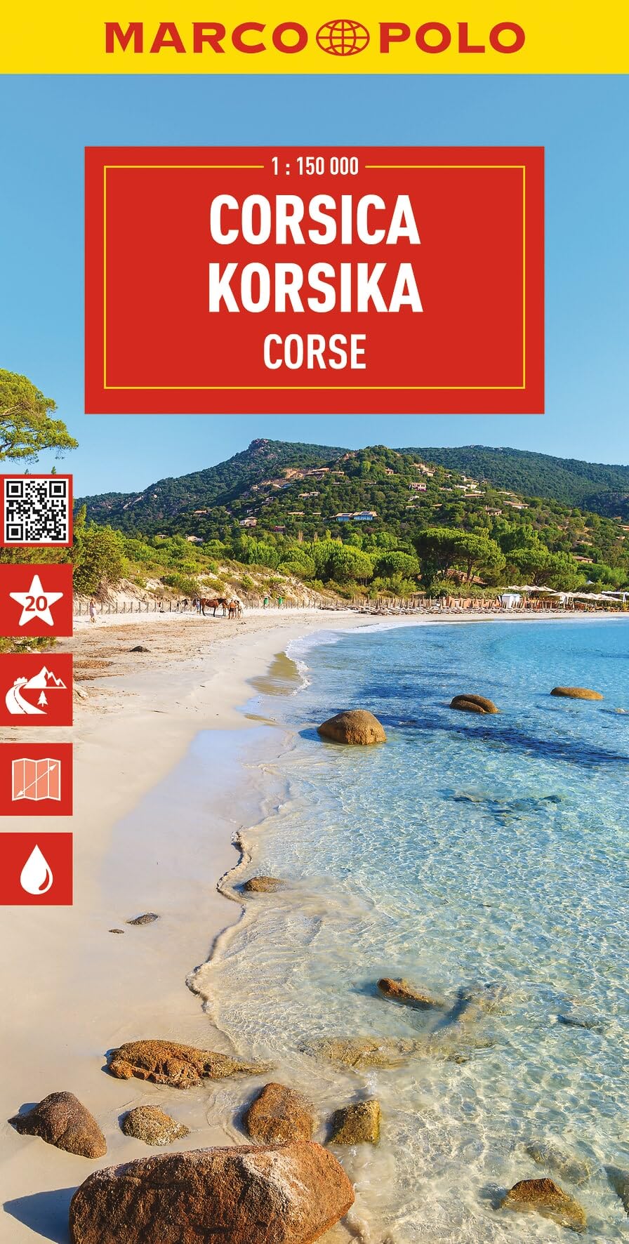 Marco Polo Corsica Travel Map: Travel Map for Road Trips with Top Sights and Scenic Routes (Folded Map)