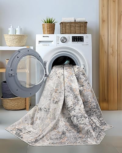 Miniatura 5 de Alfombra de área de 8 x 10 pulgadas, lavable a máquina, vintage, tradicional, plegable, delgada, retro, antideslizante, alfombra con estampado