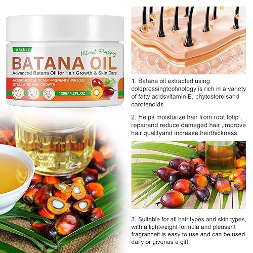 Miniatura 4 de Aceite de batana puro natural y orgánico de Honduras, 4.2 onzas - Sin perfume, marrón, líquido, unisex para adultos, dañado y crecimiento del