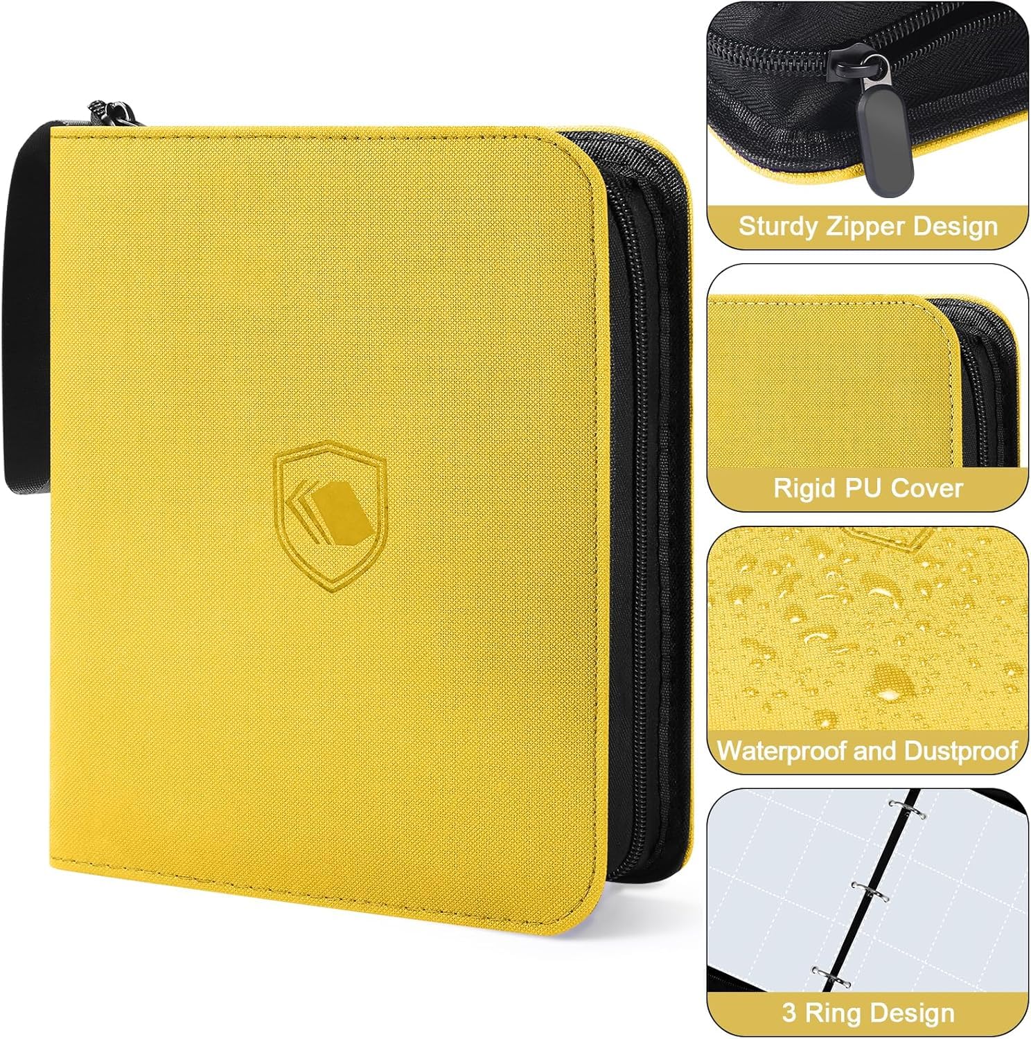 1200 Pockets Trading Card Binder, PU Cover Zipper Card Collection Album, Sturdy Card Folder Holder for MTG TCG, Game Cards - Image 3