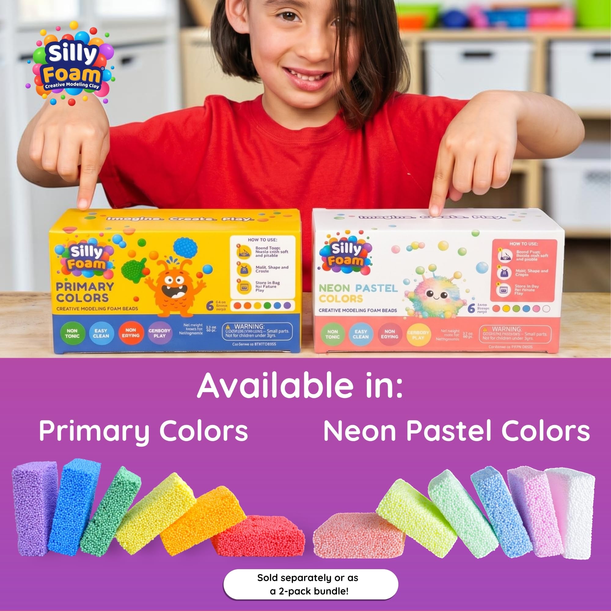 Silly Foam (paquete de 6) (color monstruo)