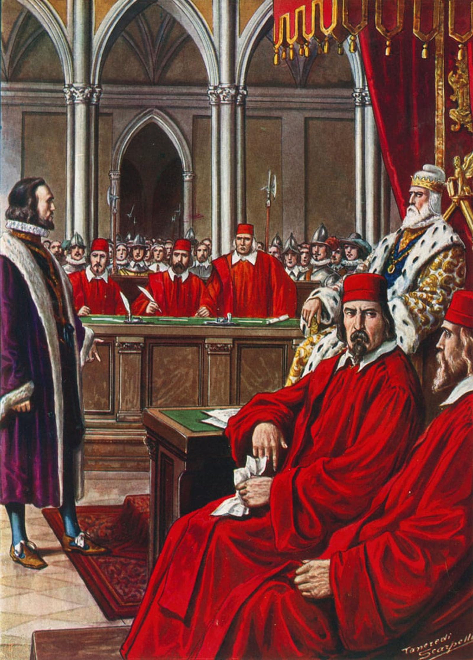 SERENDIPITP Abstract Painting Mural Print Picture Wall Decor Painting Morosini Being Tried After Having Handed Over Crete to the Ottomans by Tancredi Scarpelli for Home Decor 60x90cm
