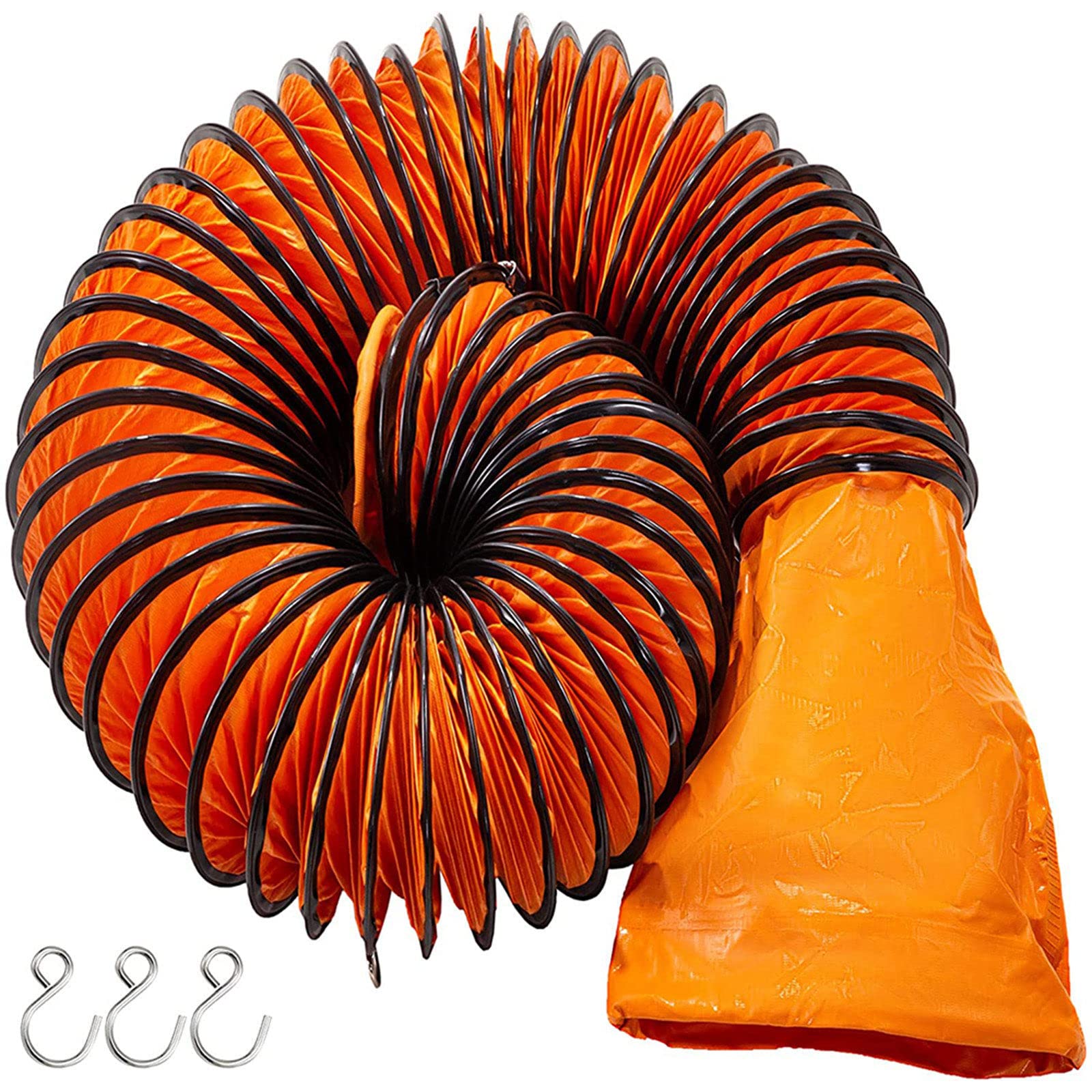 Tubo Flessibile di Sfiato per Condotti in PVC Aria Tubo Flessibile in Arancione Condotti di Ventilazione Tubo Aria di Ventilazione,5M-diam:200mm