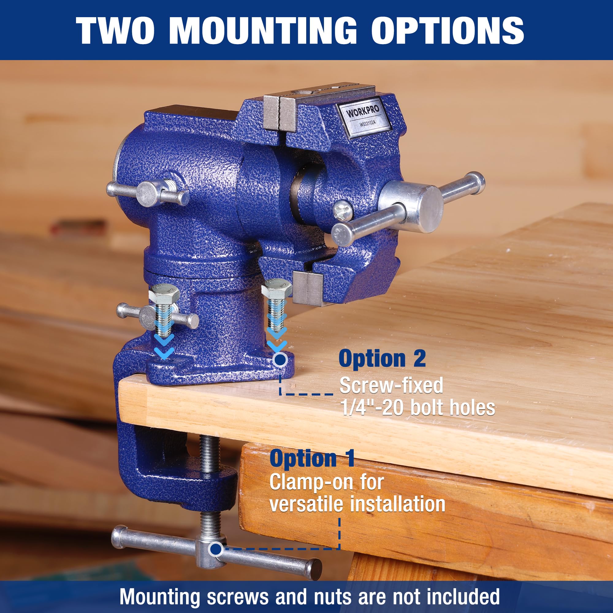 WORKPRO Dual Jaws Table Vise - Powerful Grip & Swivel -3 WORKPRO Dual Jaws Table Vise - Powerful Grip & Swivel -3