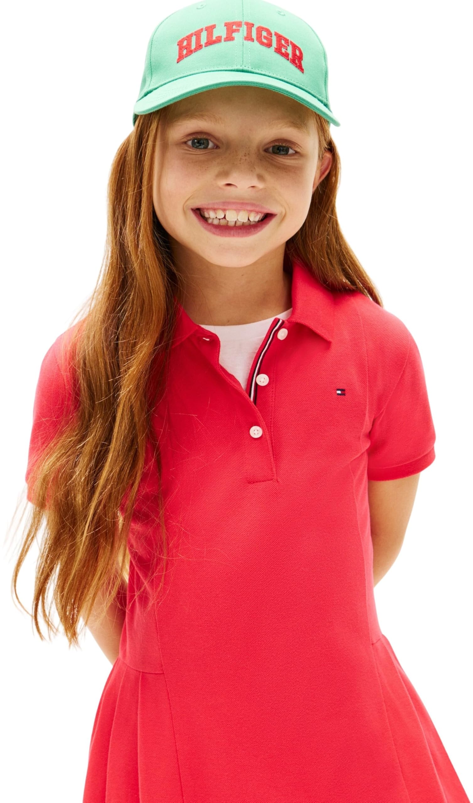 Tommy Hilfiger Dziewczęca plisowana sukienka polo Ss KG0KG08342 Sukienki, CZERWONA (Red Alert), 12 lat