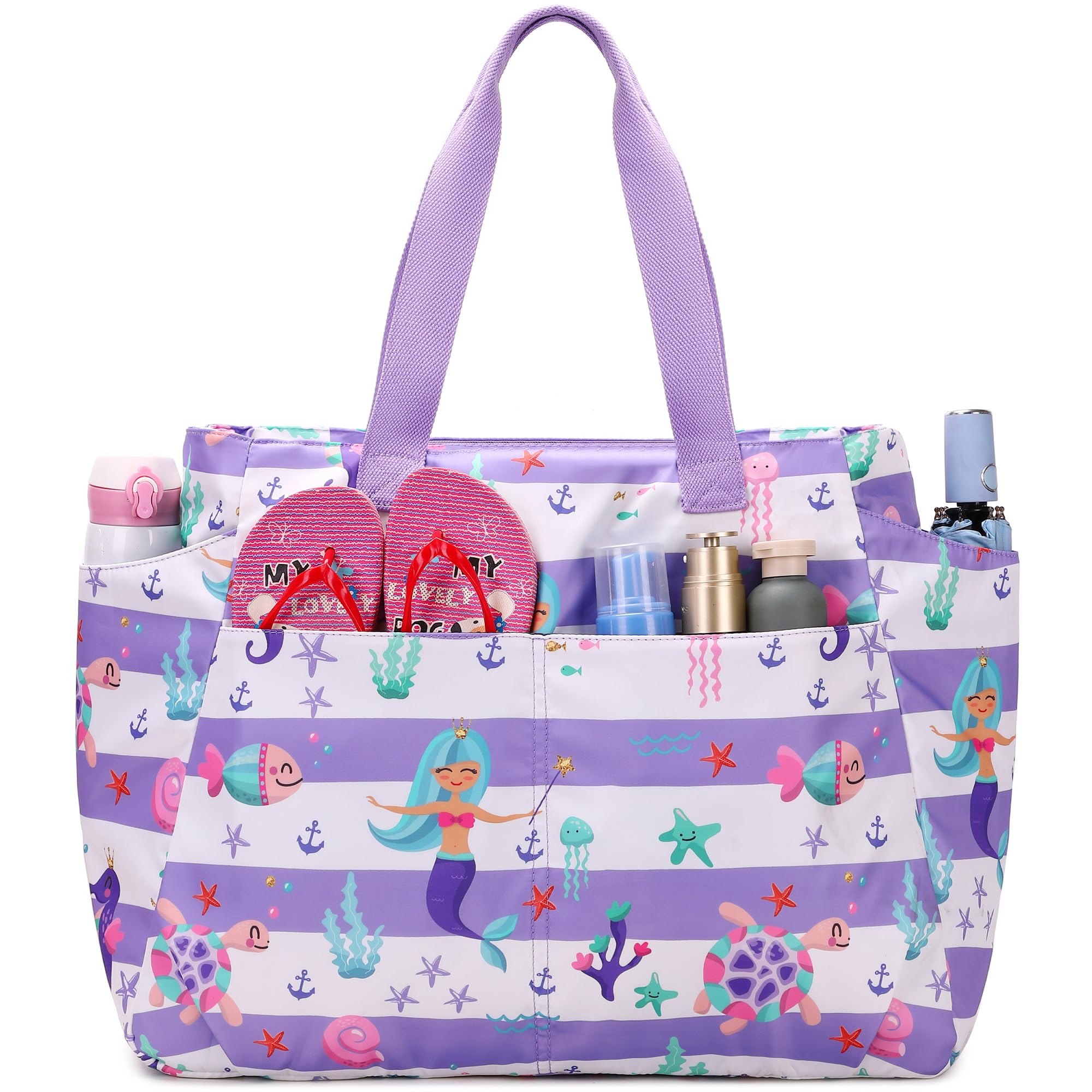 Makukke Bolsa de Playa xxl Familia con Cremallera Bolsa de natación Impermeable Mujer Verano Bolsa de Playa Bolsa de Playa Piscina Picnic