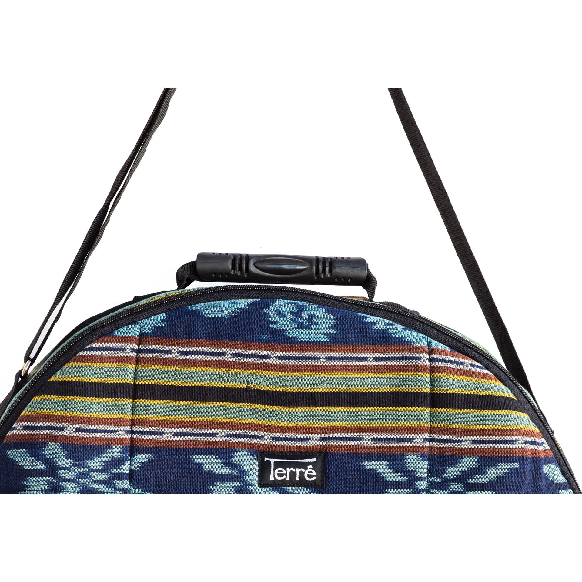 Shamandrum Tasche ROT aus Ikat Ø 40 cm Schamanentrommel Rund Ritual Drum Trageriemen