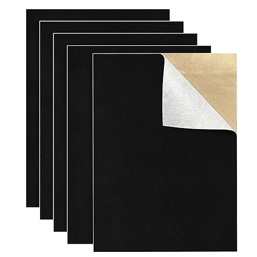 5PCS Self Adhesive Felt Sheet - Black Felt Sheets with