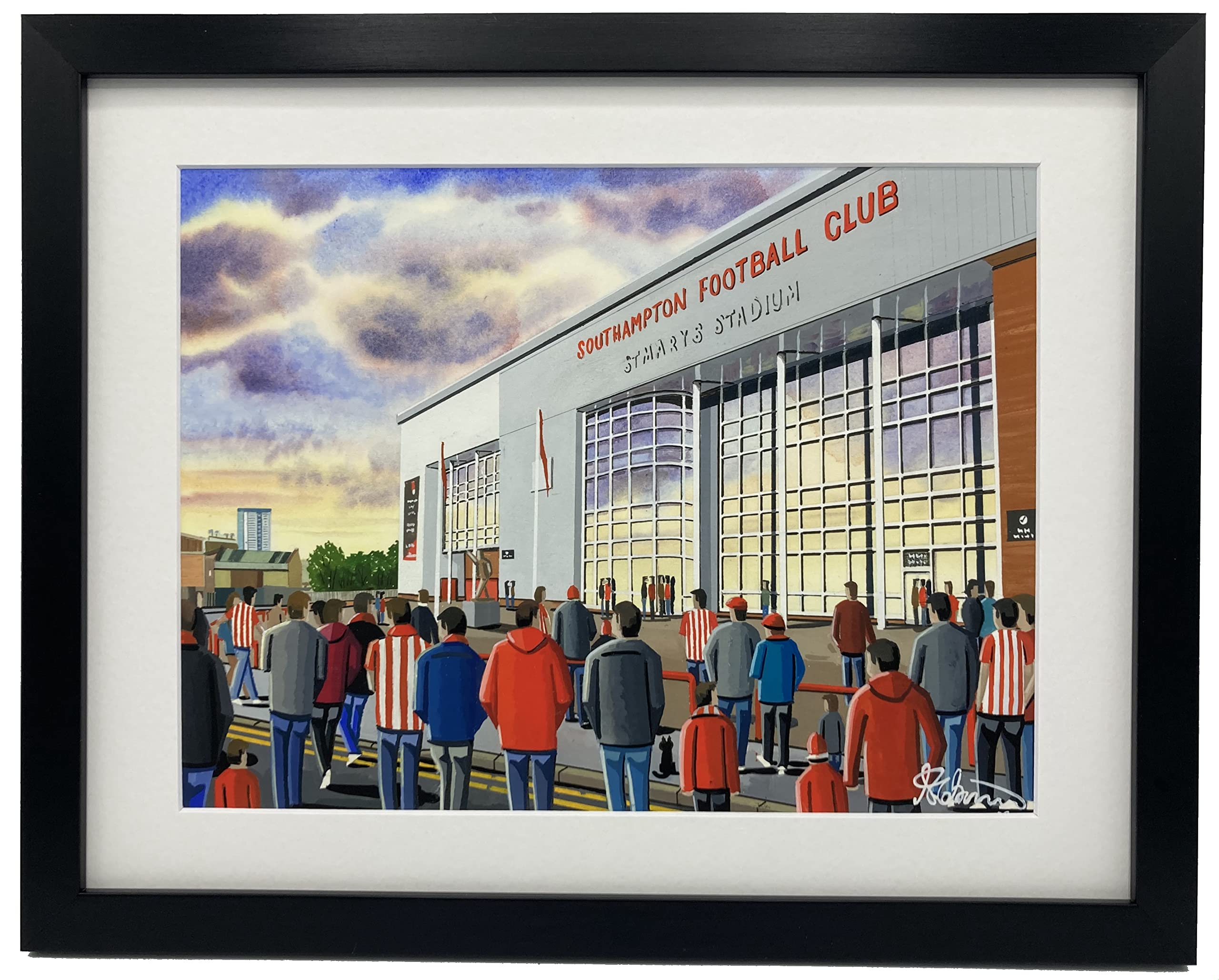 Southampton F.C, St Mary's Stadium. Framed, Professionally Printed Football Memorabilia Giclee Art Print