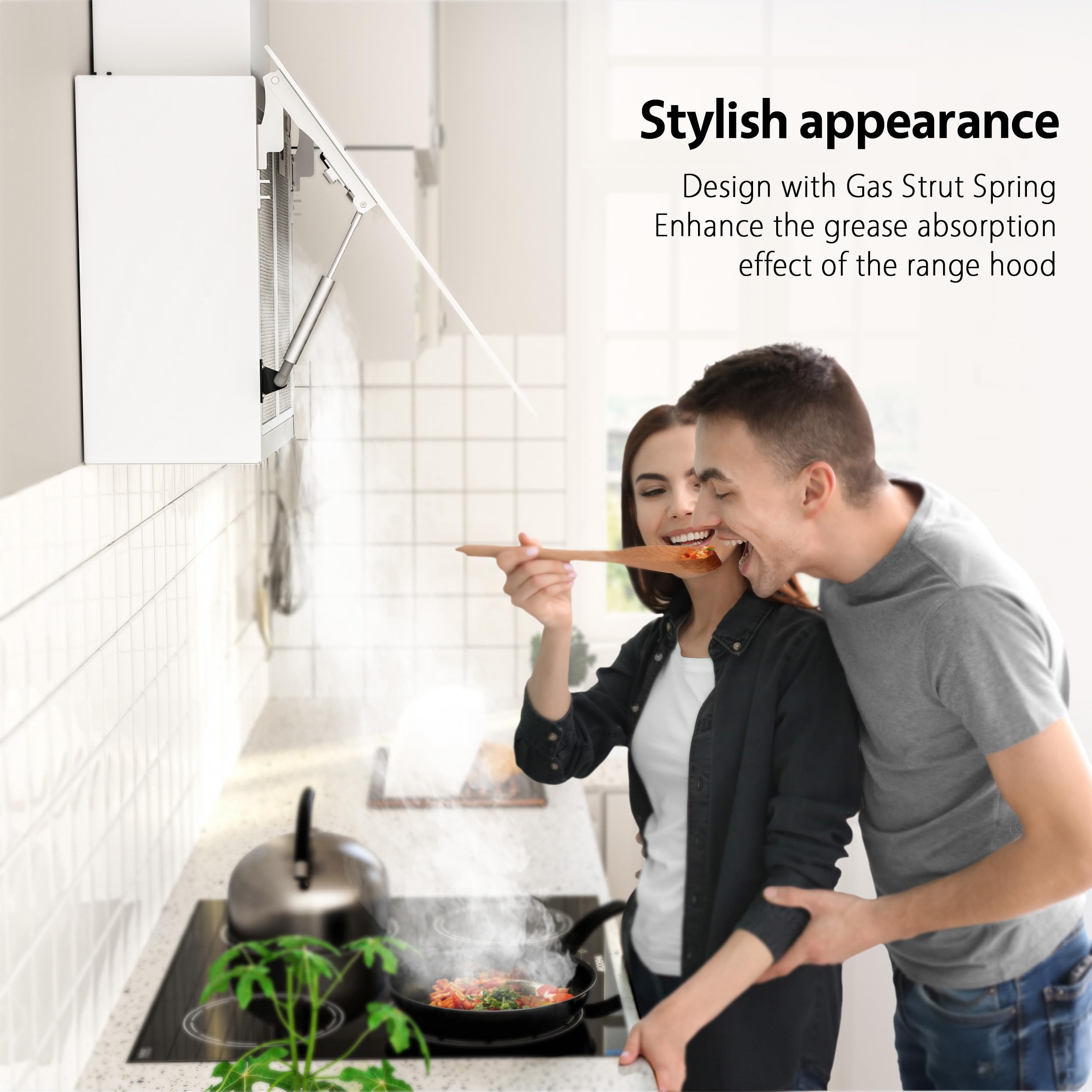 FIREGAS Hotte aspirante 60cm avec Filtre CC170, Moteur Brushless, Économie d'énergie, 9 Vitesses, 487 m³/h, Mode Évacuation ou Recirculation, En Acier Inoxydable Et Verre Trempé