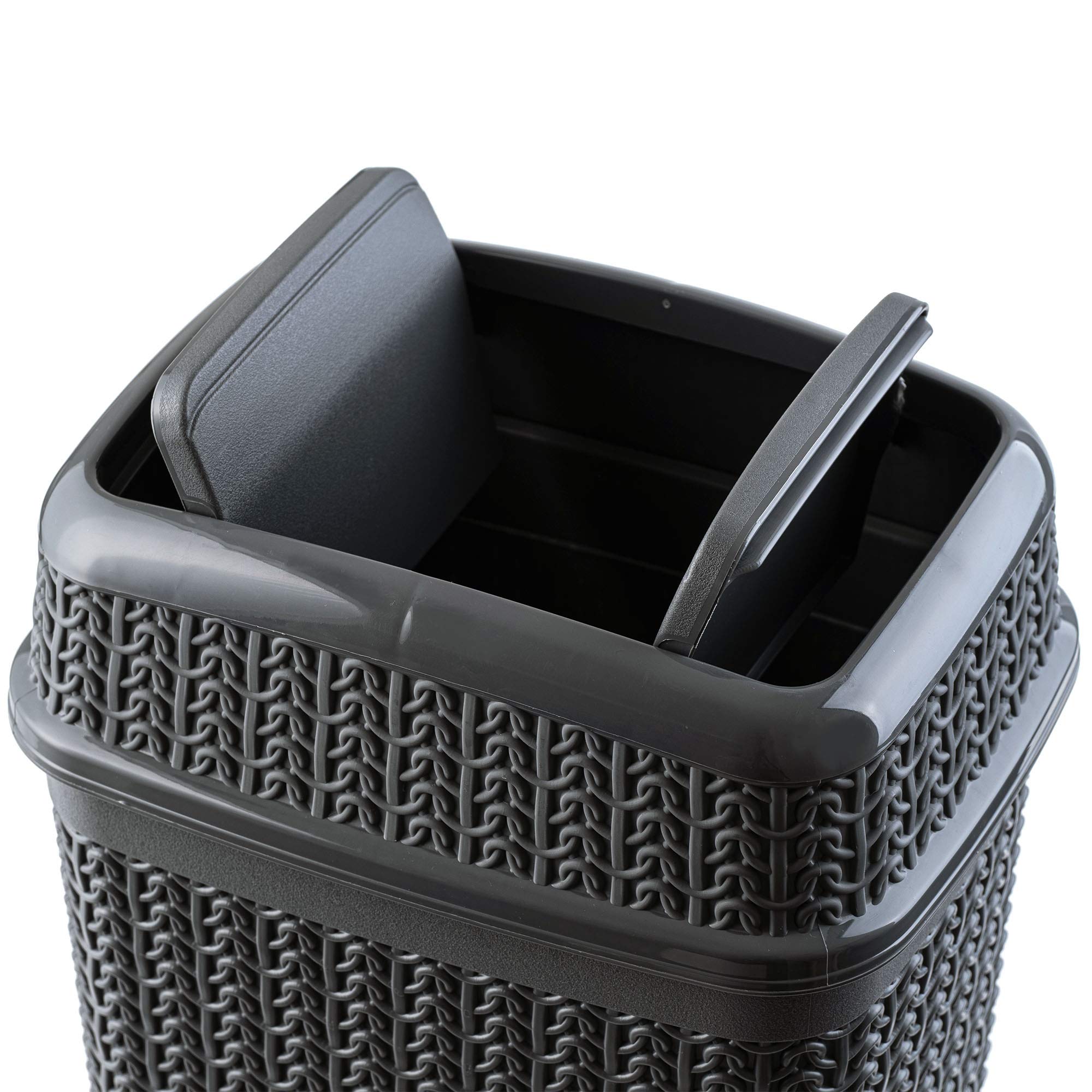 Secchio Per Rifiuti KADAX 3L Con Pedale E Secchio Interno – Design In Bambù E Acciaio, Nero, Per Cucina E Bagno