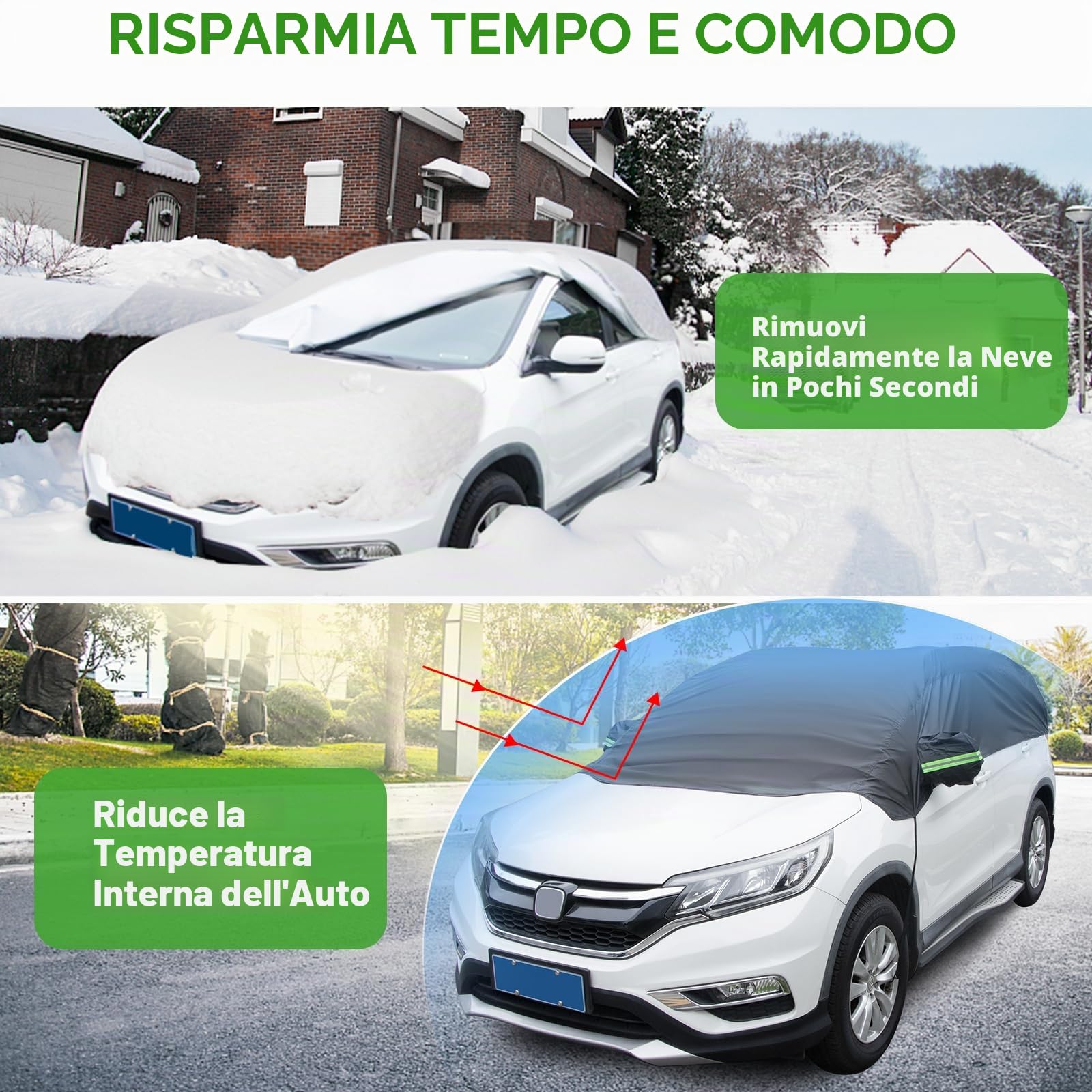 Ninonly - Copertura auto impermeabile, traspirante, protezione sole, pioggia, polvere, raggi UV, per parabrezza nero (SUV fino a 4,5 - 5,5 m)