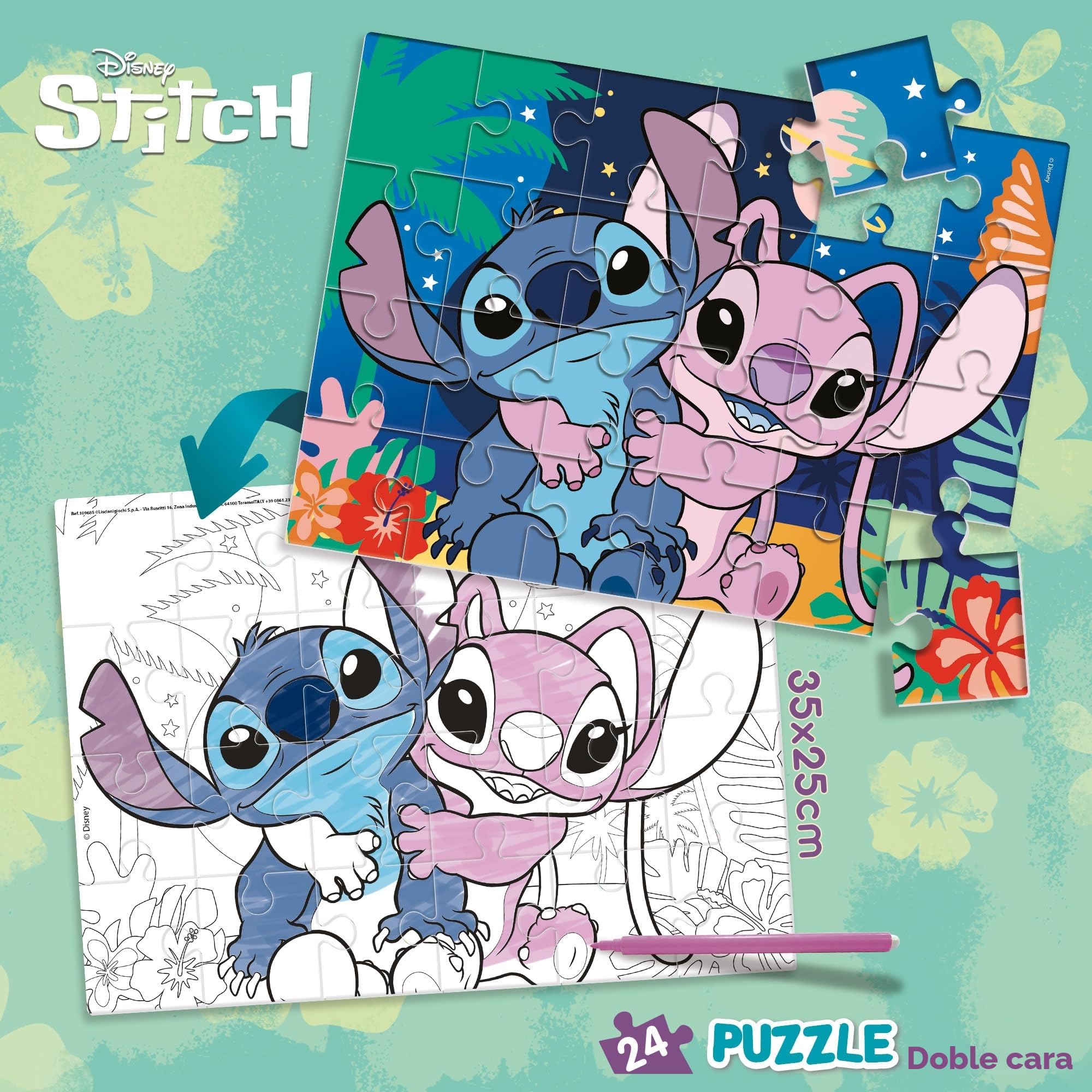 Puzzle DISNEY LILO & STITCH MaxiPlus 24 piezas doble cara para niños 3+ 25x35 cm