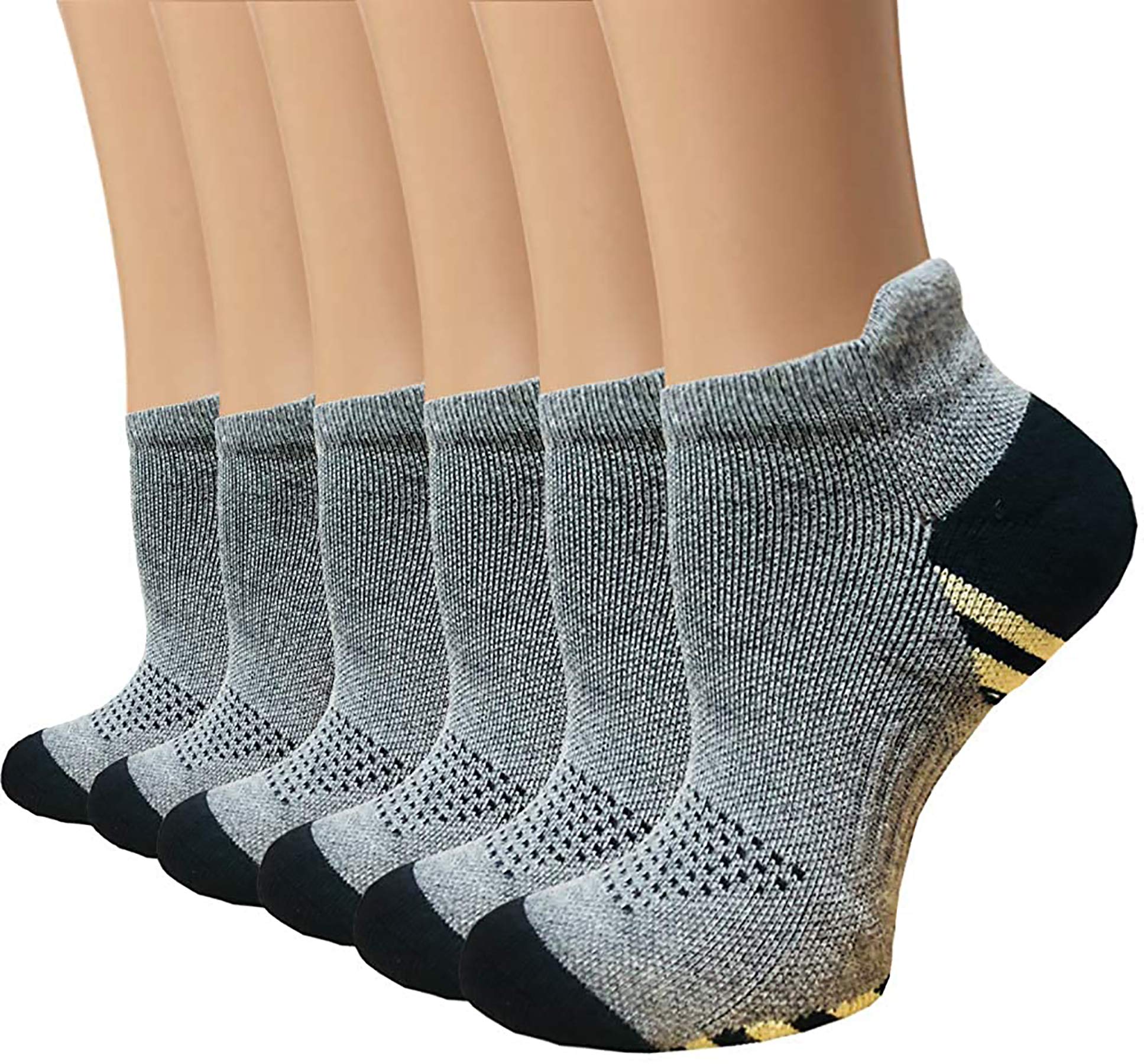 Sooverki Copper Compression Socks Women and Men 6 Pairs - Circulation Arch Support Plantar Fasciitis Running Ankle Socks