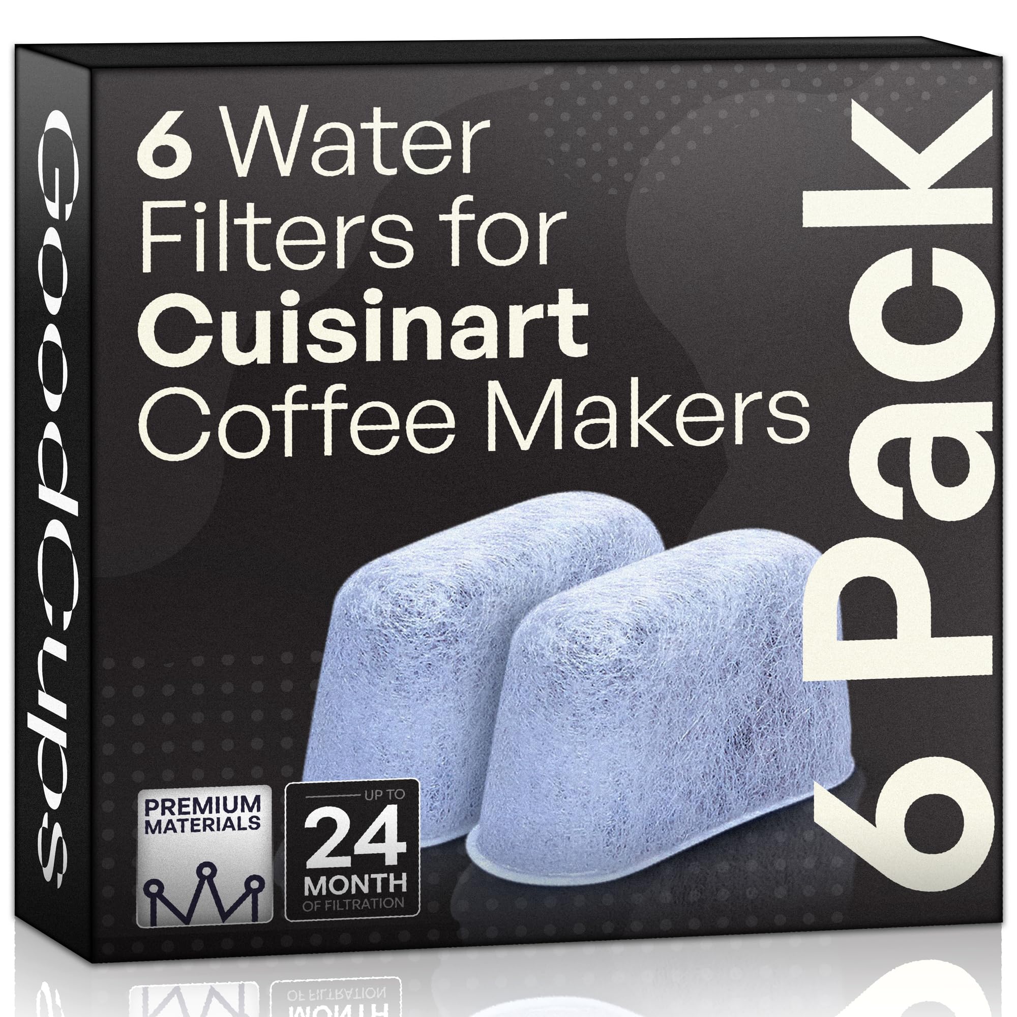 6 Water Filters for Cuisinart Coffee Makers - Replacement Charcoal Water Filters - Fits all Cuisinart Coffee Brewers by GoodCups
