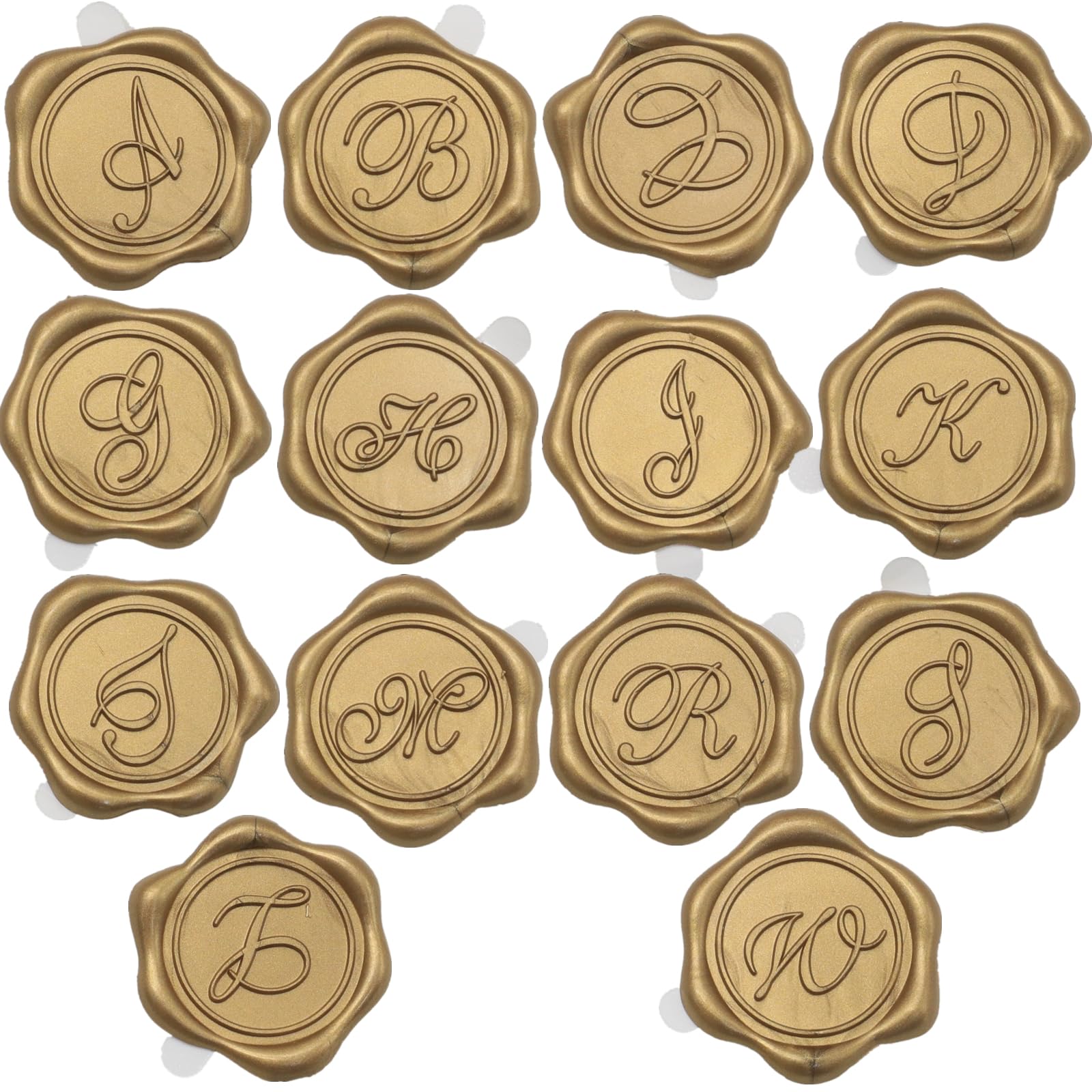 ONWINPOR Gold Initial G Wax Seal Stickers, 50 Pack, Waterproof, Self-Adhesive, Perfect for Wedding Invitations, Party Invitations, Cards & More