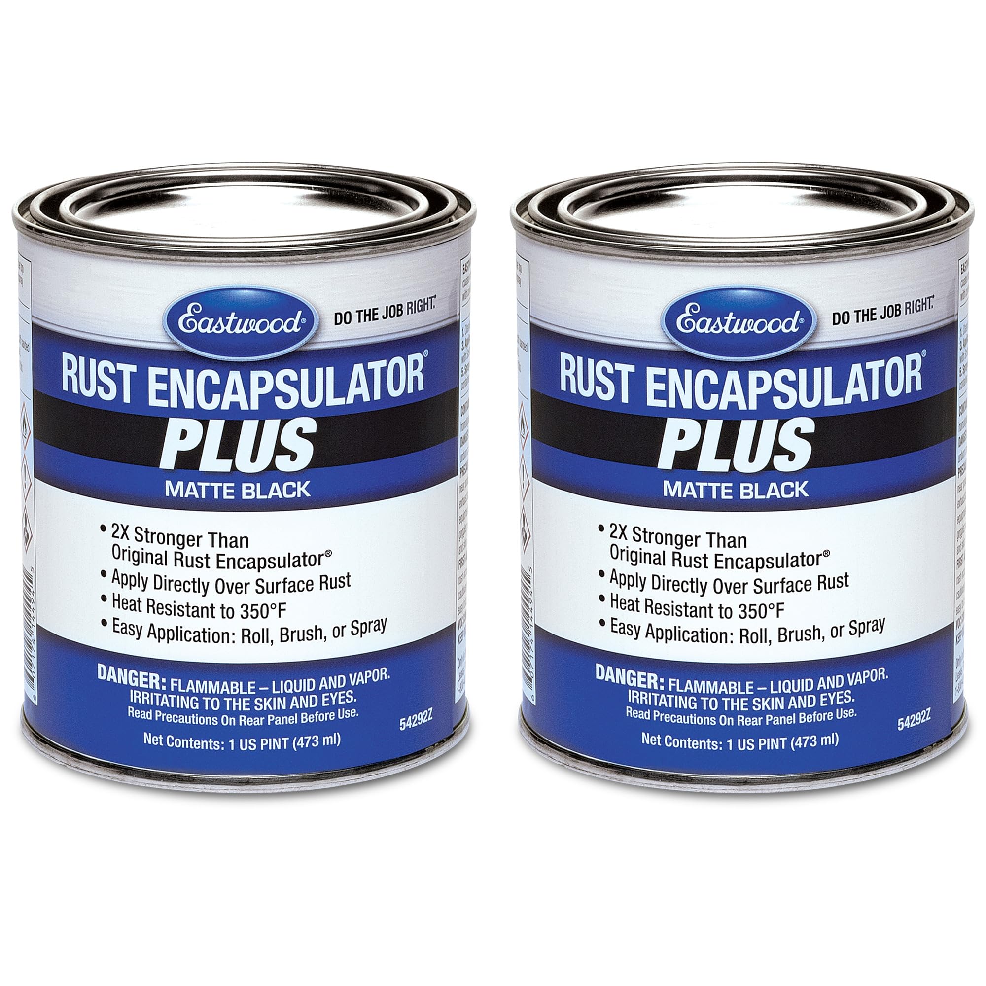 Eastwood Matte Black Rust Encapsulator Plus | Long Lasting Durable Finish 1 Coat Maximum Rust Protection | Heat Resistance up to 350 degrees Fahrenheit | Matte Black | Pint 2 Pack