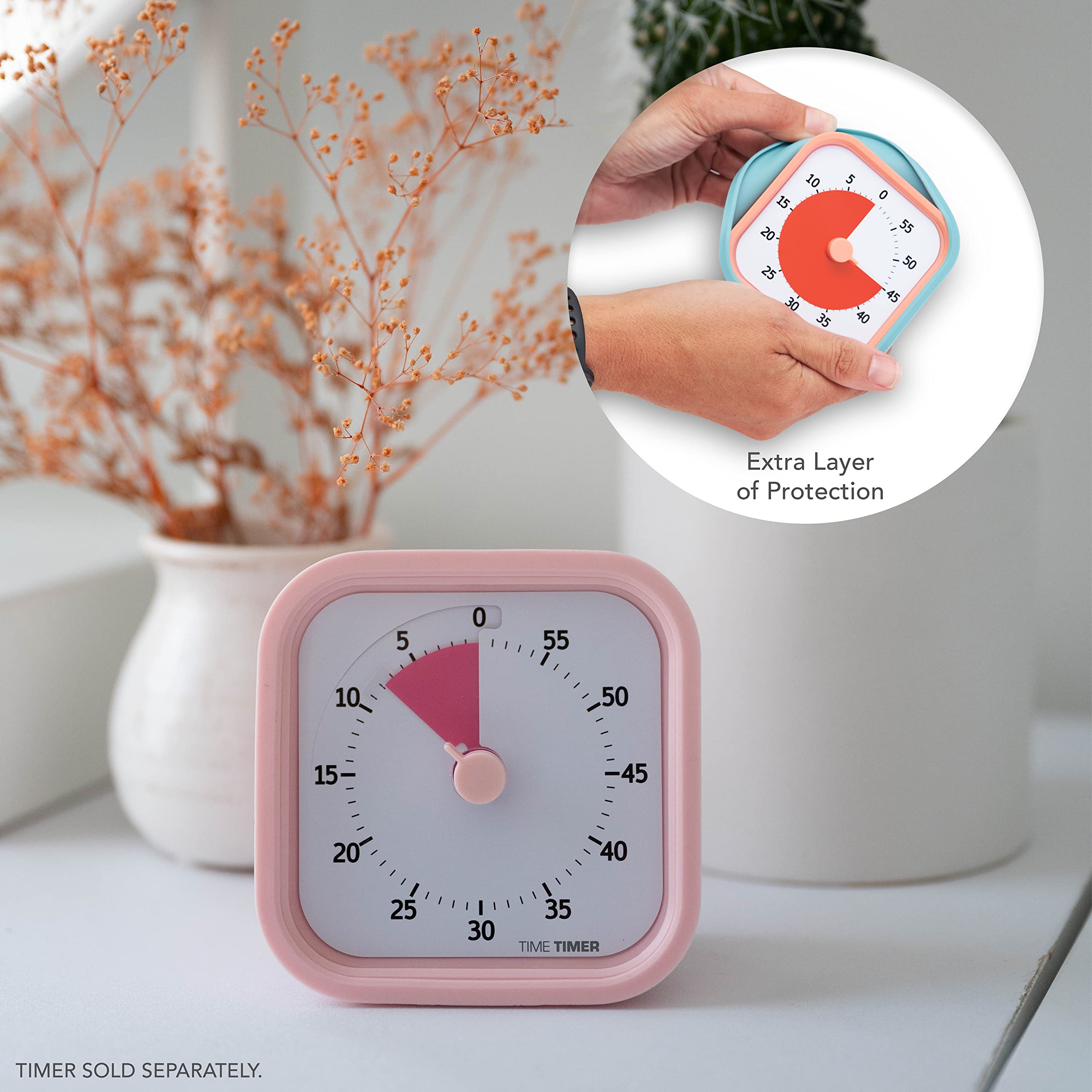 Time Timer MOD Home Edition – Timer Visivo Da 60 Minuti Per Bambini, Scuola E Ufficio – Silenzioso, Custodia Morbida (Modello Base) - 2
