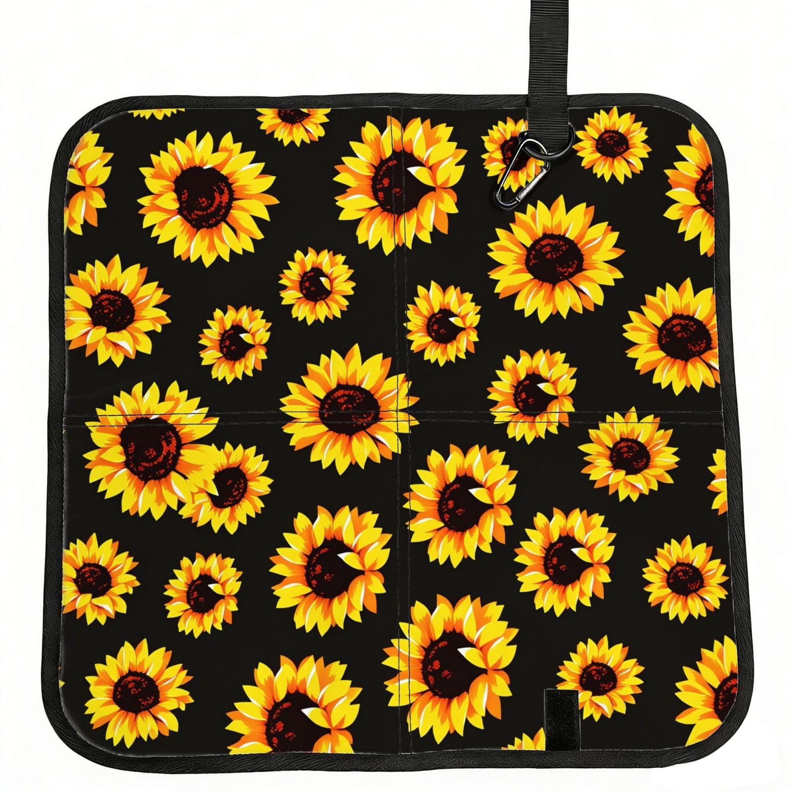 SDEGTHO Sunflower Print Padded Seat Pad Folding Cushion Waterproof Bench Mat Portable Outdoor Rest Mat 15.8"