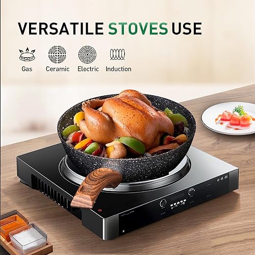 Miniatura 3 de DishDelight Juego de ollas y sartenes de inducción antiadherentes, juego de utensilios de cocina antiadherentes de 12 piezas, juego de cocina de