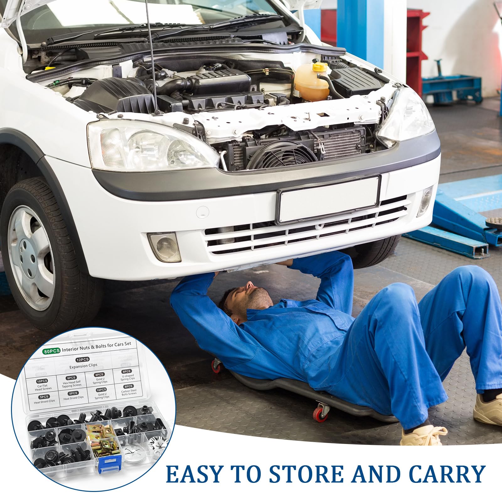 Bellanova 80 Pièces Vis Carrosserie Voiture Set, Voiture