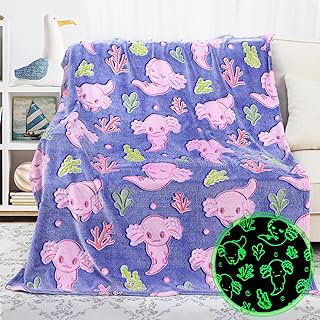Glow Glow in the Dark Axolotl Blanket