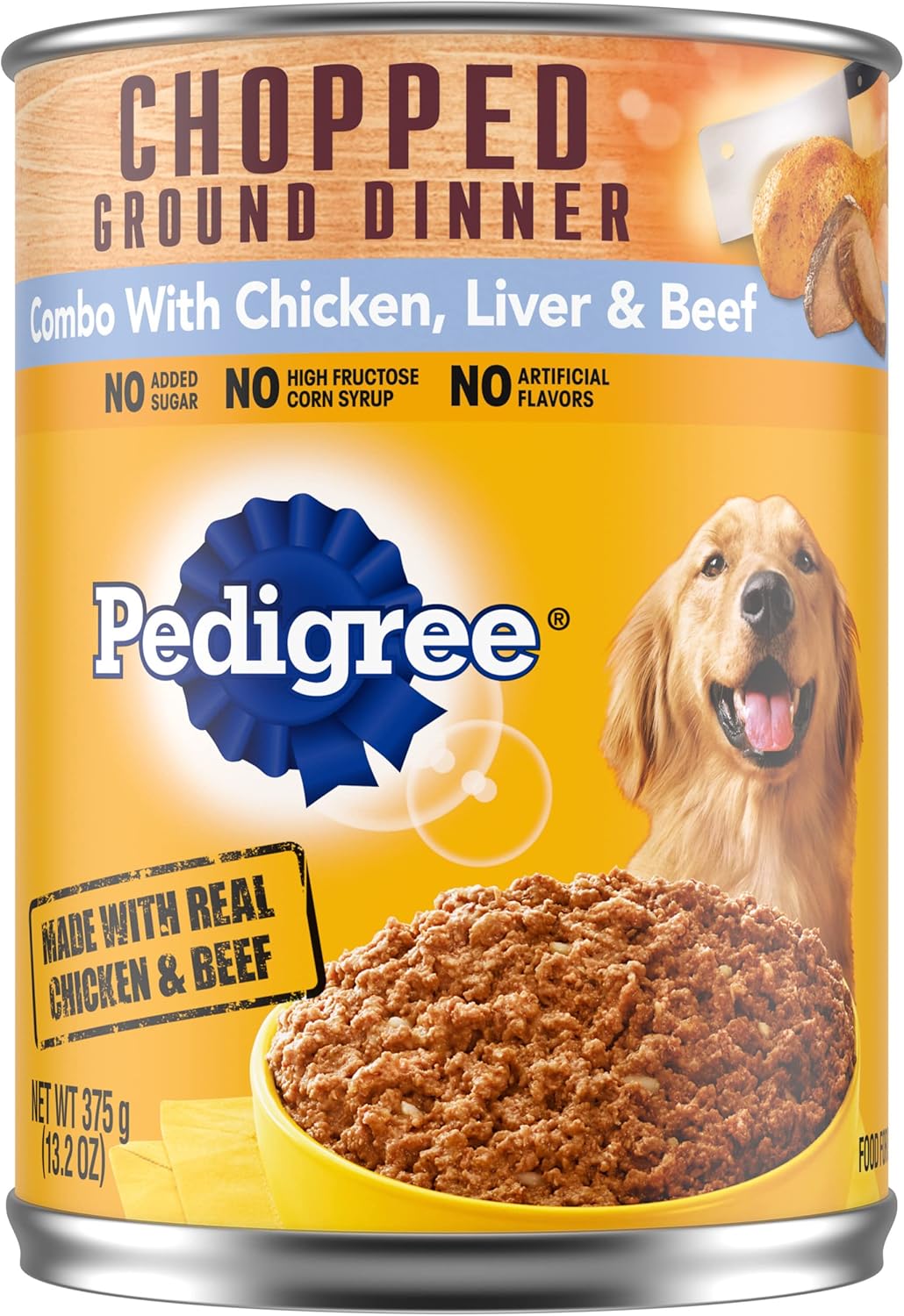 (BBD: 18/03/2026) PEDIGREE CHOPPED GROUND DINNER Adult Canned Soft Wet Dog Food Combo with Chicken, Liver & Beef, 13.2 oz. Cans (Pack of 12) Chicken, Beef & Liver 13.2 Ounce (Pack of 12)