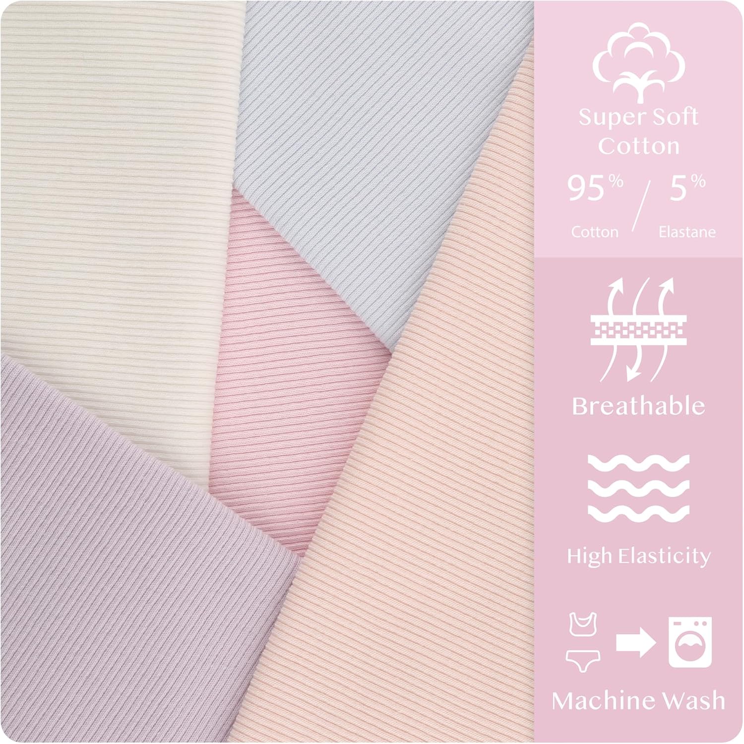 Donella Girls Camisole Undershirts - Toddler Girls Cotton Ribbed Cami 5 Pack - Image 3