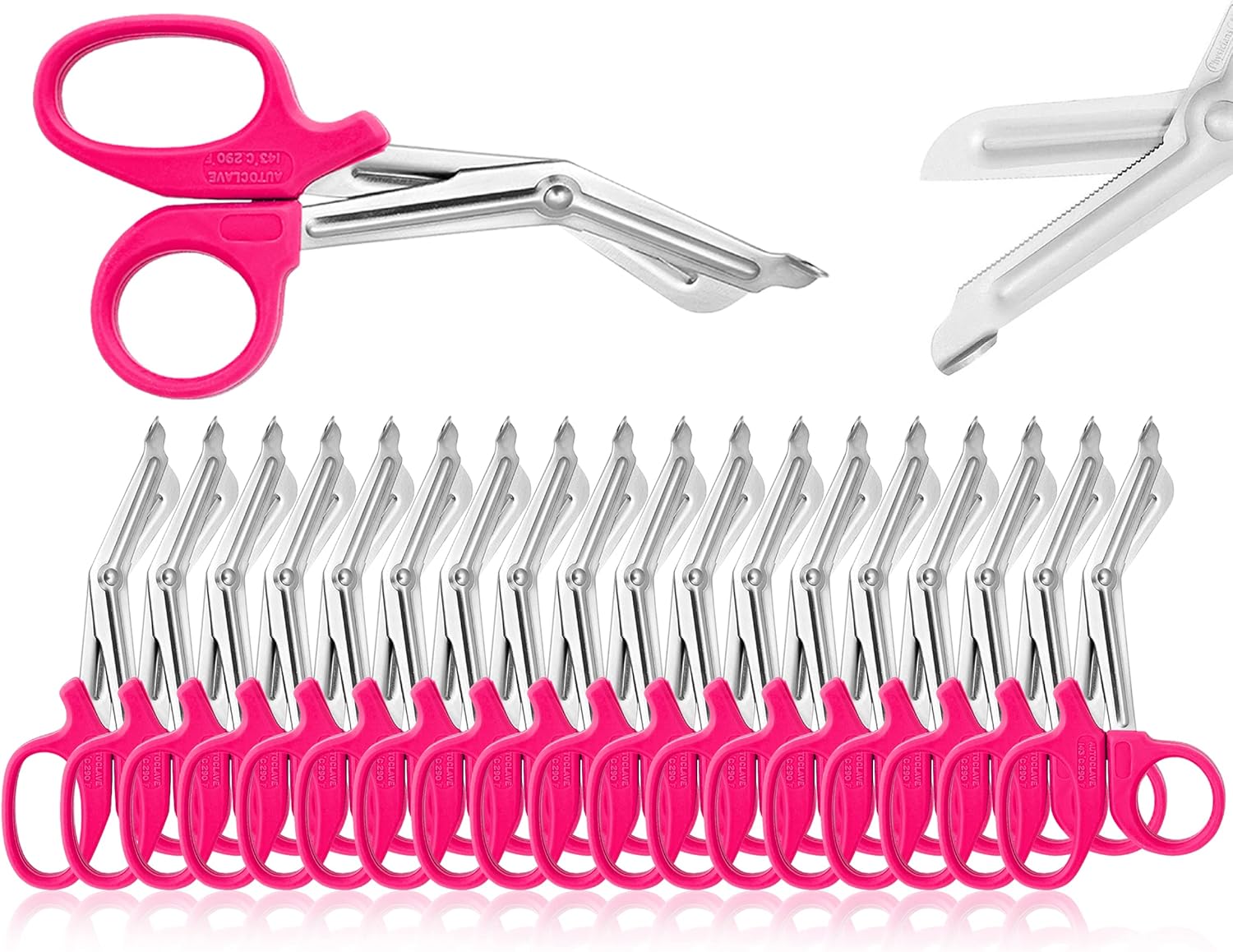 Set of 24 Trauma Paramedic EMT Shears Scissors 7.25"- Made of Premium Quality Stainless Steel - Ideal Gift for EMT, Nurses doctors Firefighter and more (Pink)