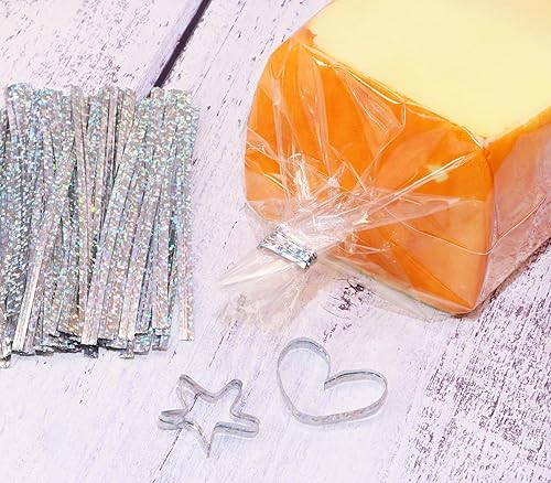 Miniatura 3 de Mini Skater Lazos metálicos de 4 pulgadas para embalaje, panadería, dulces, galletas, regalo, bolsas de celofán, suministros de Navidad, bodas,