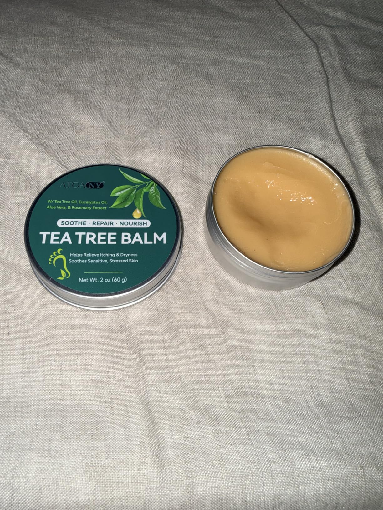 XINSZLIN Tea Tree Balm for Dry Itchy Skin, Natural Tea Tree Oil Salve for Cracked Heels, Feet, Hands & Body, Moisturizing Herbal Skin Repair Balm with Aloe Vera, Eucalyptus, Green Tea & Vitamin E, 2 oz